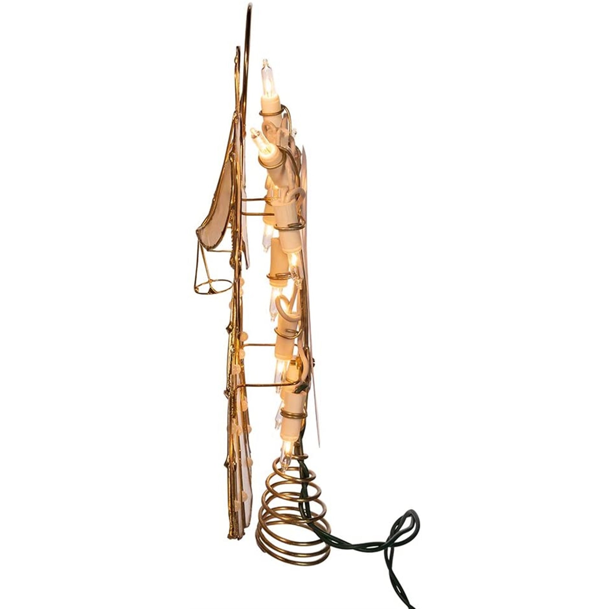 Kurt Adler 10-light Capiz Angel with Vines & Pearls Lighted Treetop, 10"