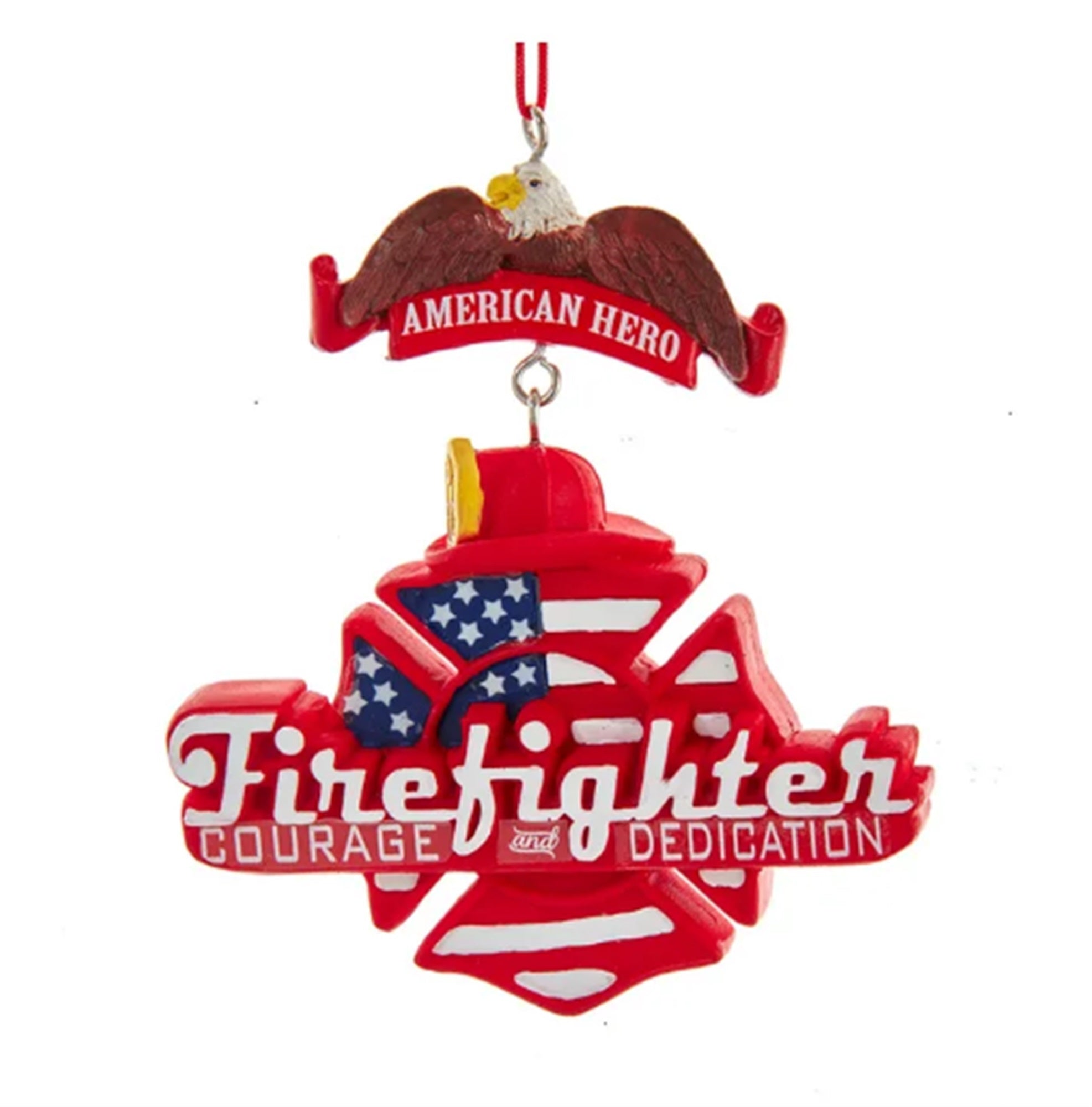 Kurt Adler American Hero Firefighter Hanging Christmas Ornament