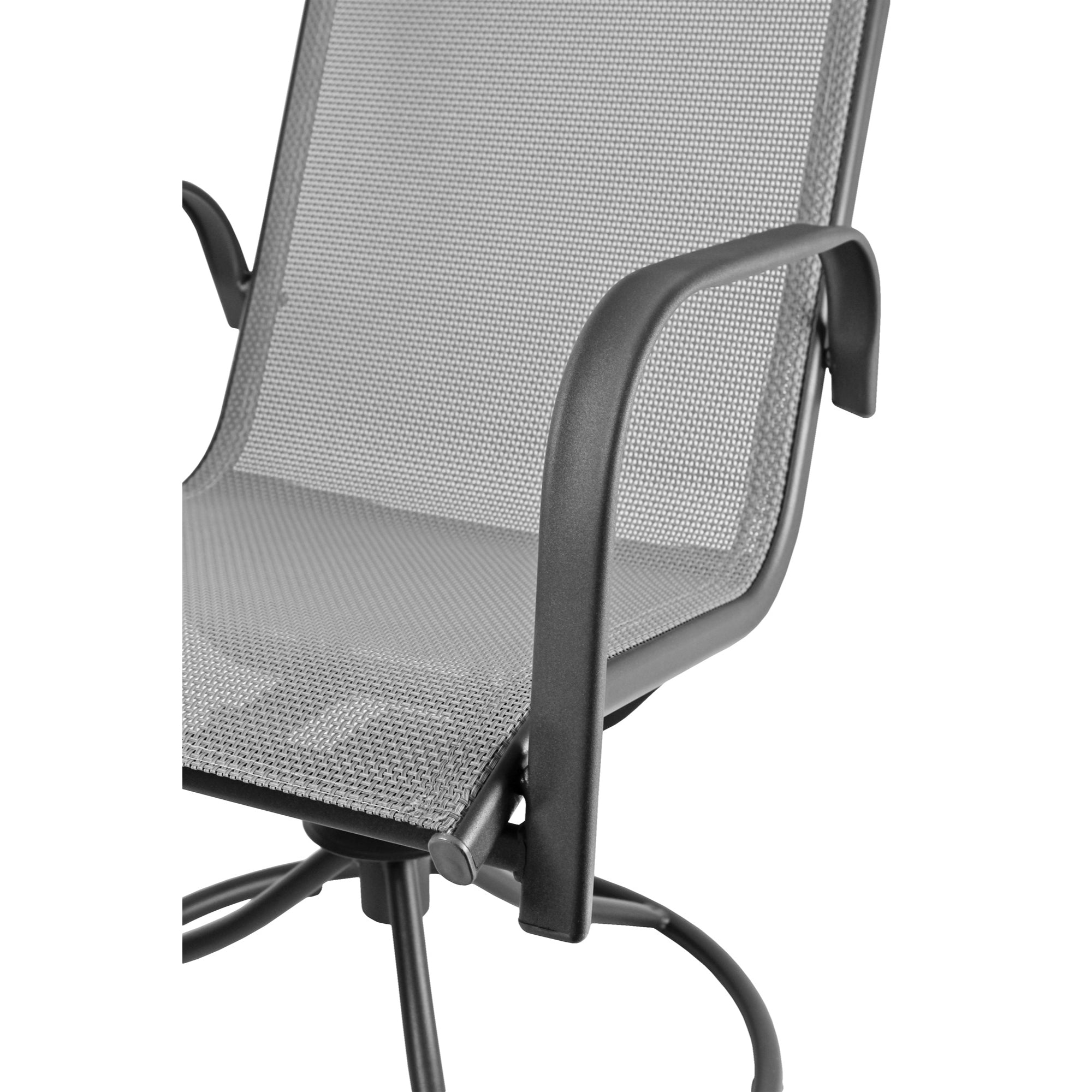 Garden Elements Patio Swivel Rocker Chairs (Set of 2) – Weather-Resistant Powder-Coated Steel Frame and Breathable Fabric – Gray