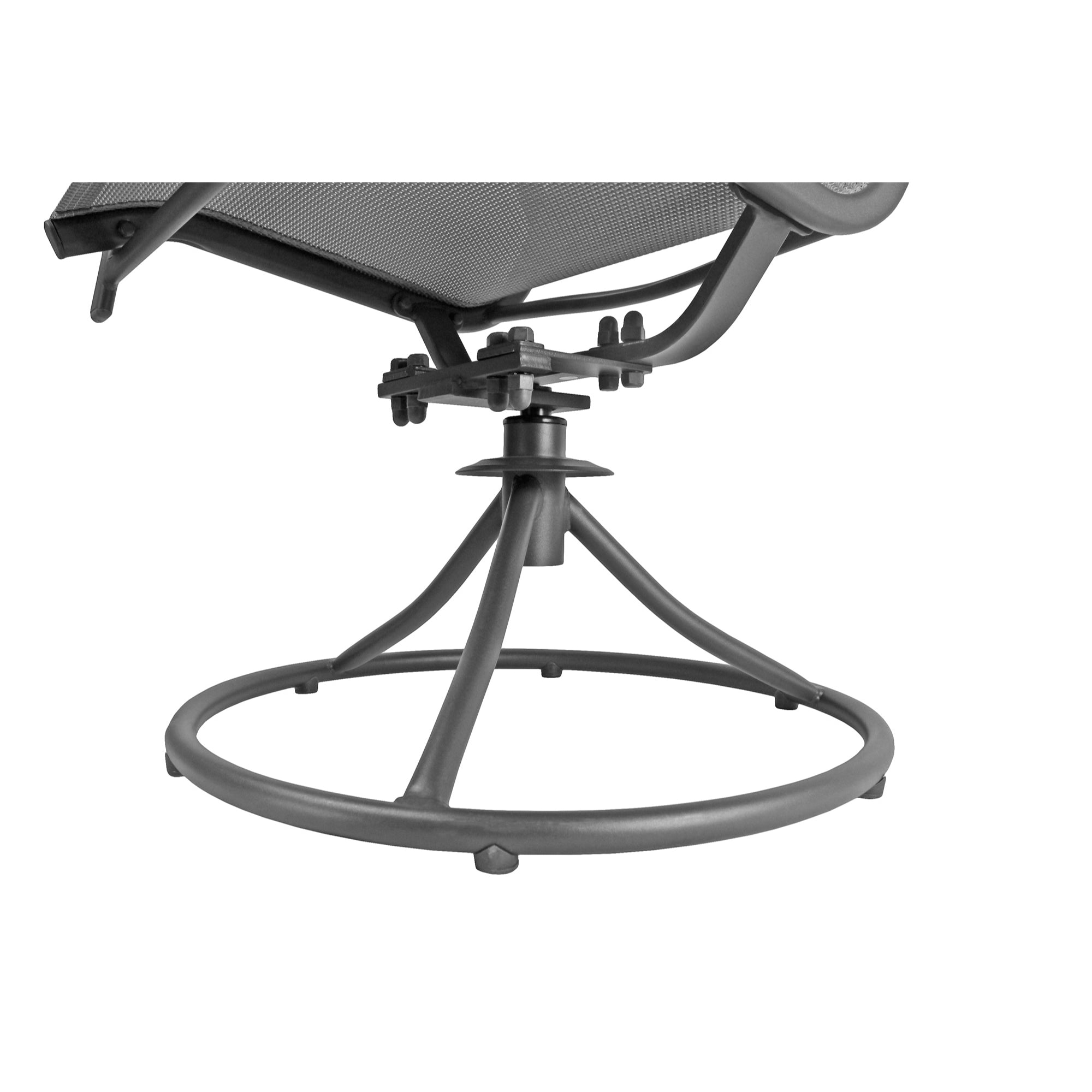 Garden Elements Patio Swivel Rocker Chairs (Set of 2) – Weather-Resistant Powder-Coated Steel Frame and Breathable Fabric – Gray