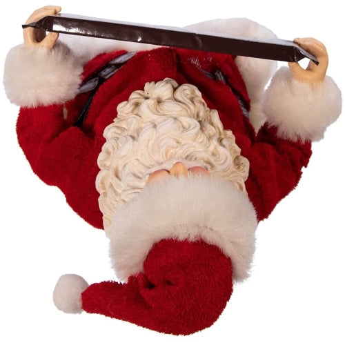 Kurt Adler Fabriche Tabletop Christmas Figurine, Officially Licensed Santa with Hershey Bars, 10"