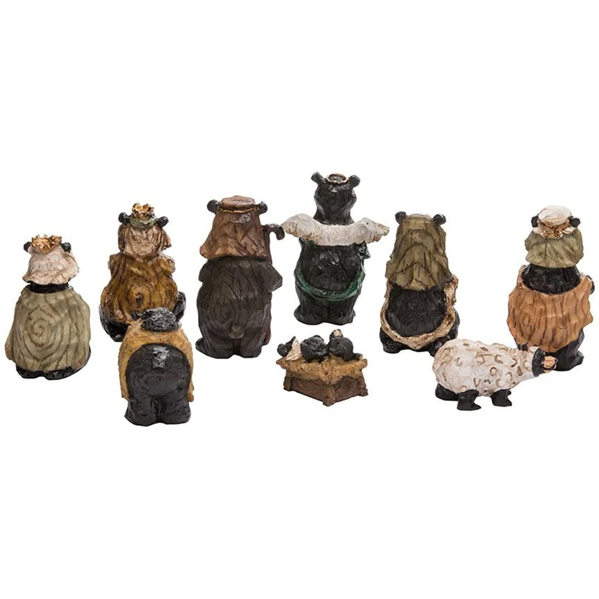 Kurt Adler Resin Christmas Nativity Figurines, Bears (Set of 9)