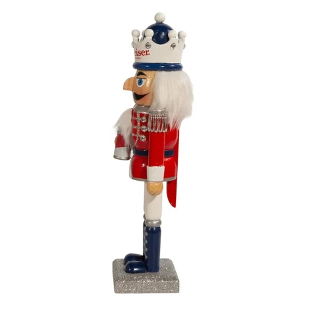 Kurt Adler Wooden Nutcracker, Budweiser "King of Beer" with Clydesdale Beer Stein, 10"