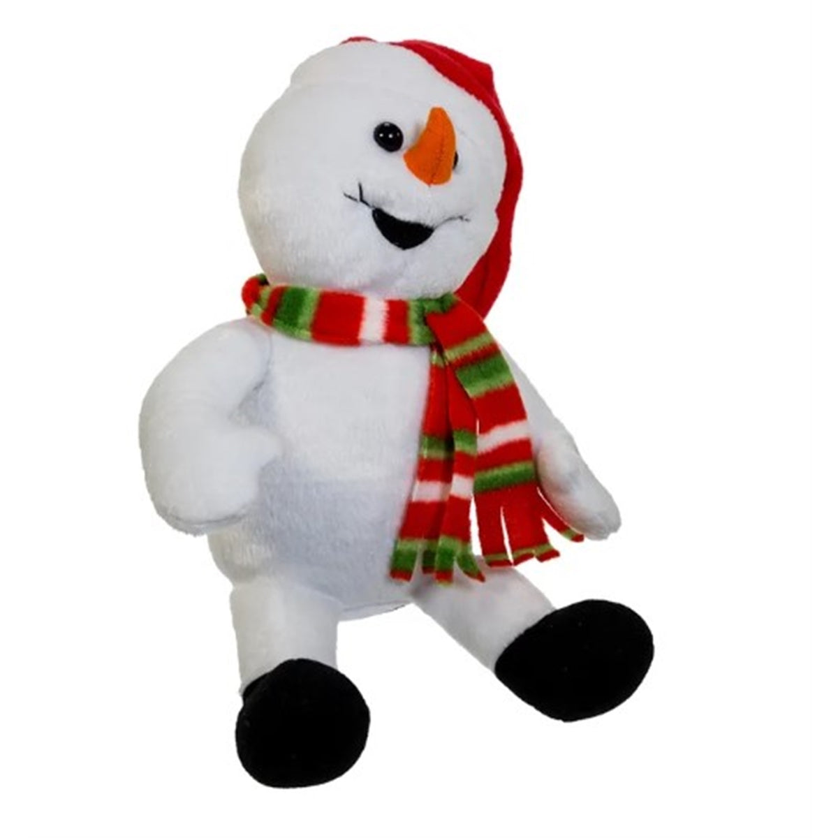 Kurt Adler Plush Snowman in Hat & Scarf, Laughing and Farting Snowman, 10"