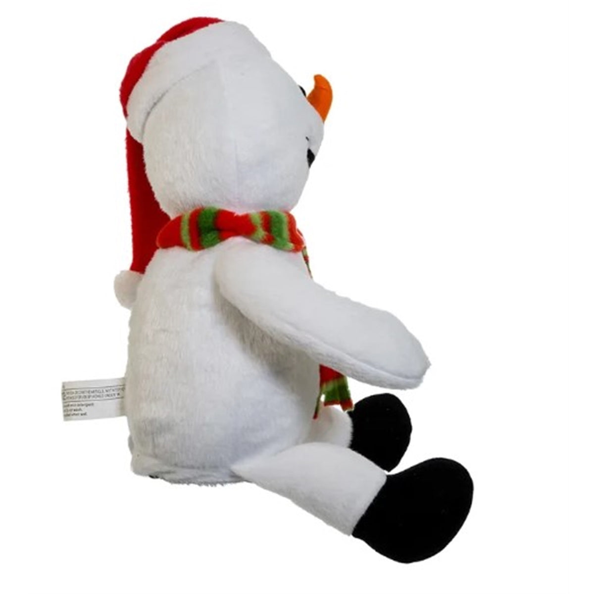 Kurt Adler Plush Snowman in Hat & Scarf, Laughing and Farting Snowman, 10"