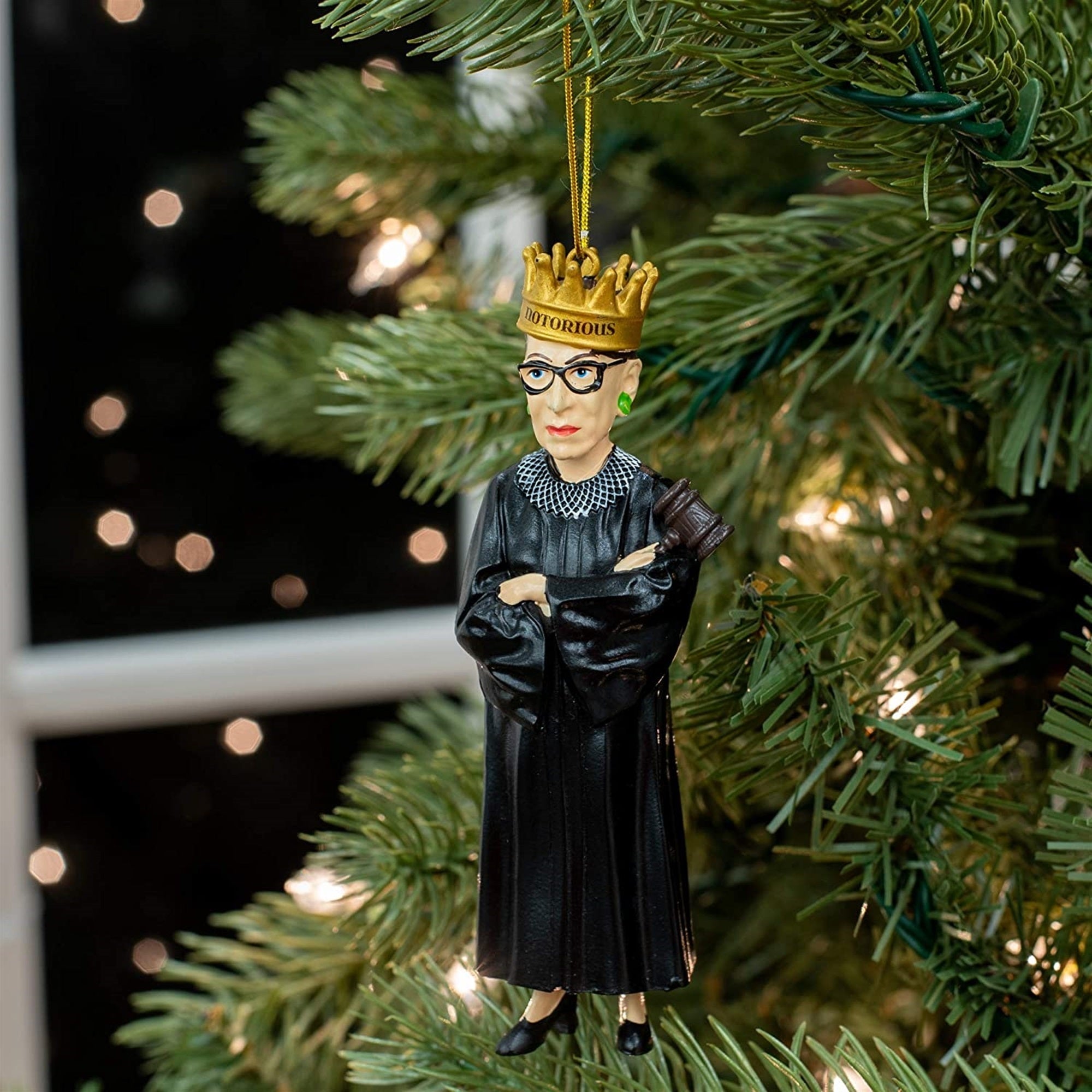 Kurt Adler Resin Ornament for Christmas Tree, Ruth Bader Ginsburg