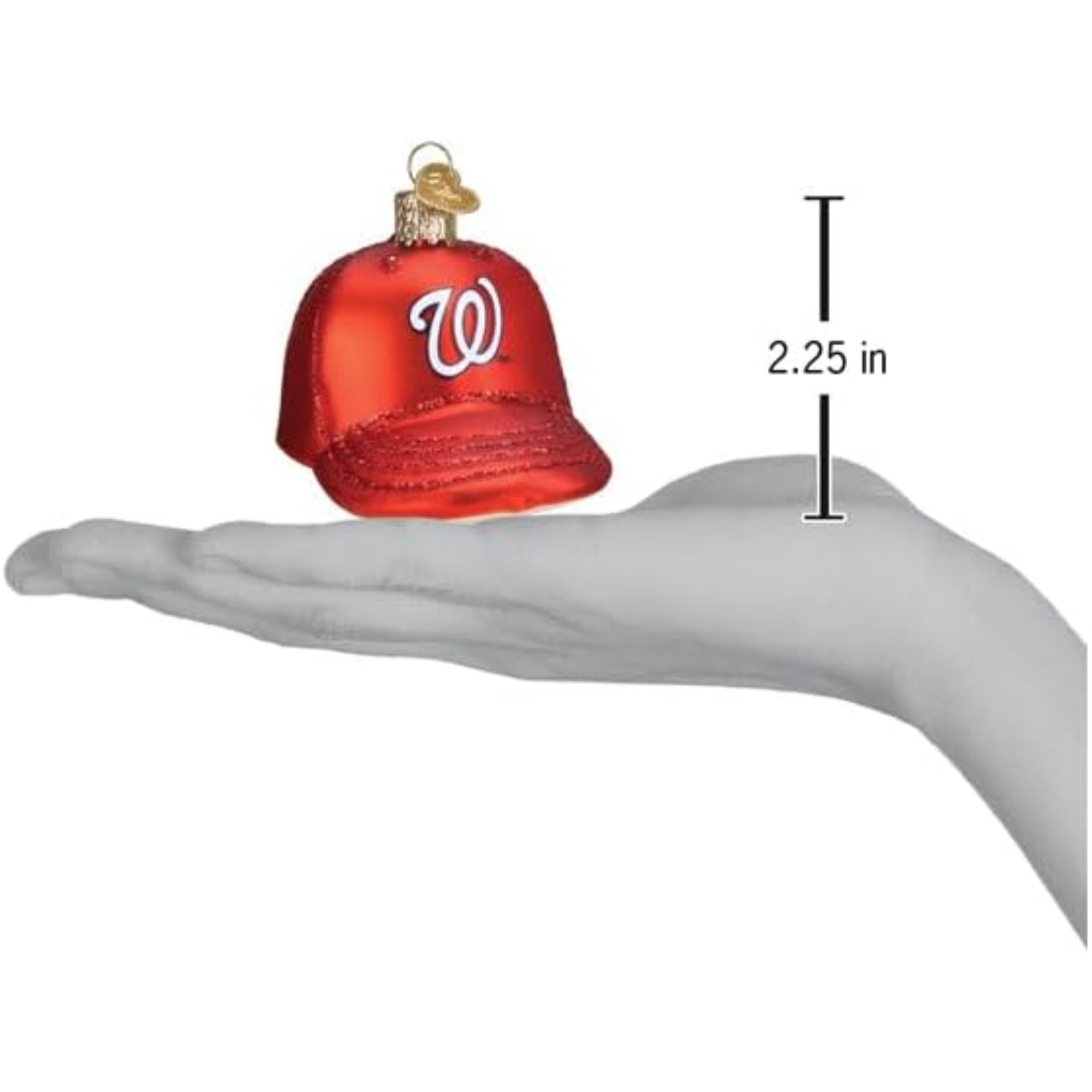 Old World Christmas Blown Glass Ornament for Christmas Tree, Washington Nationals Baseball Cap