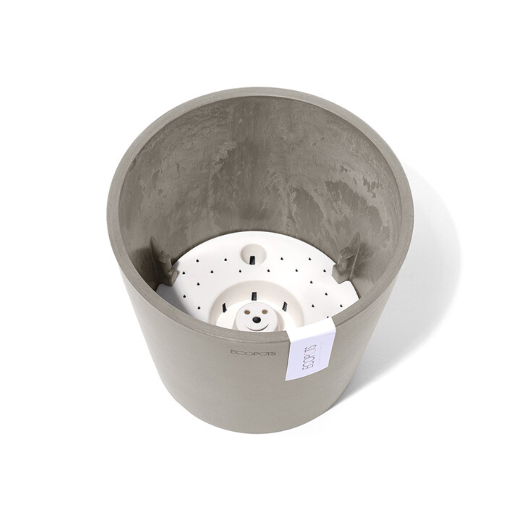 Ecopots Amsterdam Durable Modern Round In/Outdoor Recycled-Based Composite Flower Pot Planter