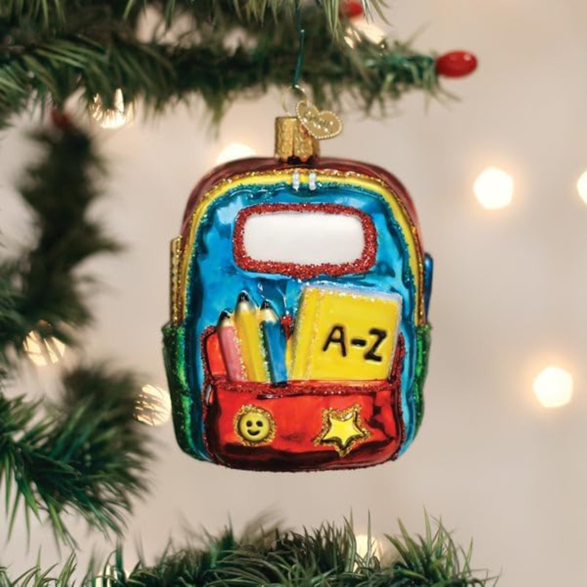Old World Christmas Blown Glass Ornament for Christmas Tree, First Day Of School (with OWC Gift Box)
