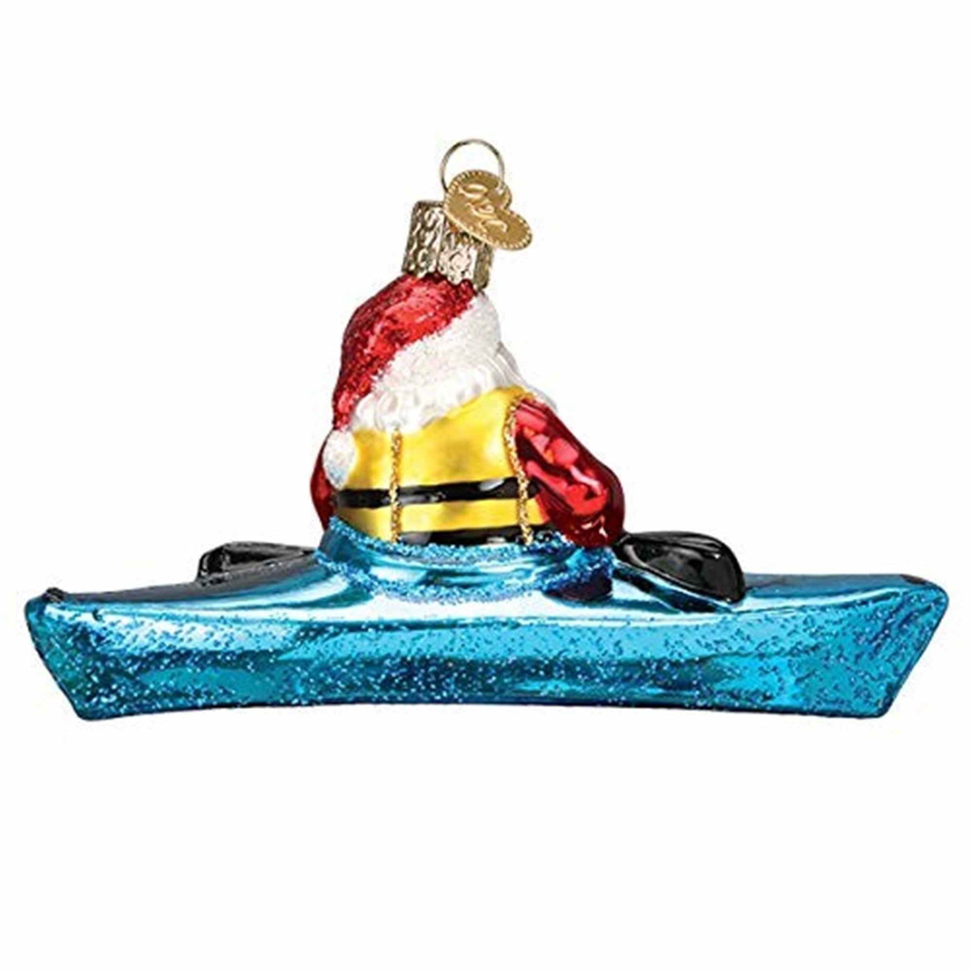 Old World Christmas Blown Glass Ornament for Christmas Tree, Santa In Kayak