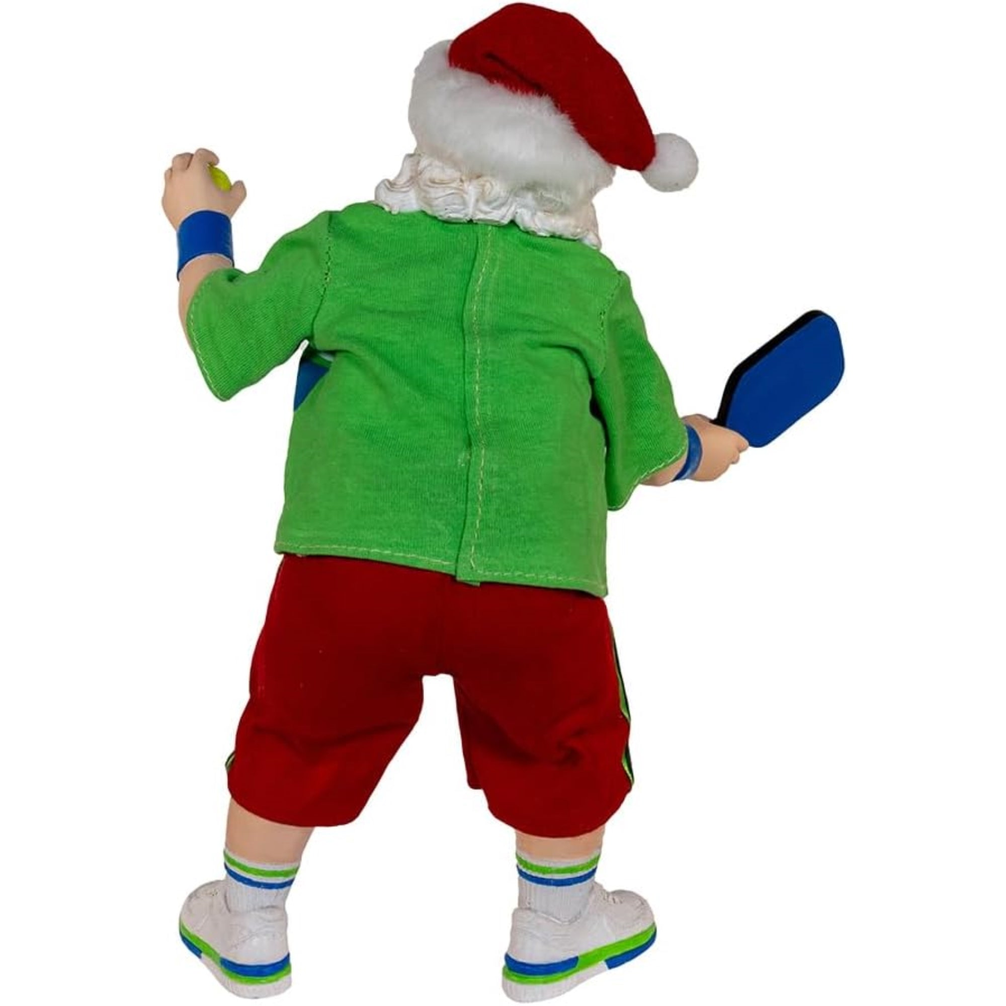 Kurt Adler Fabriche Santa Playing Pickleball Christmas Figurine, 10in