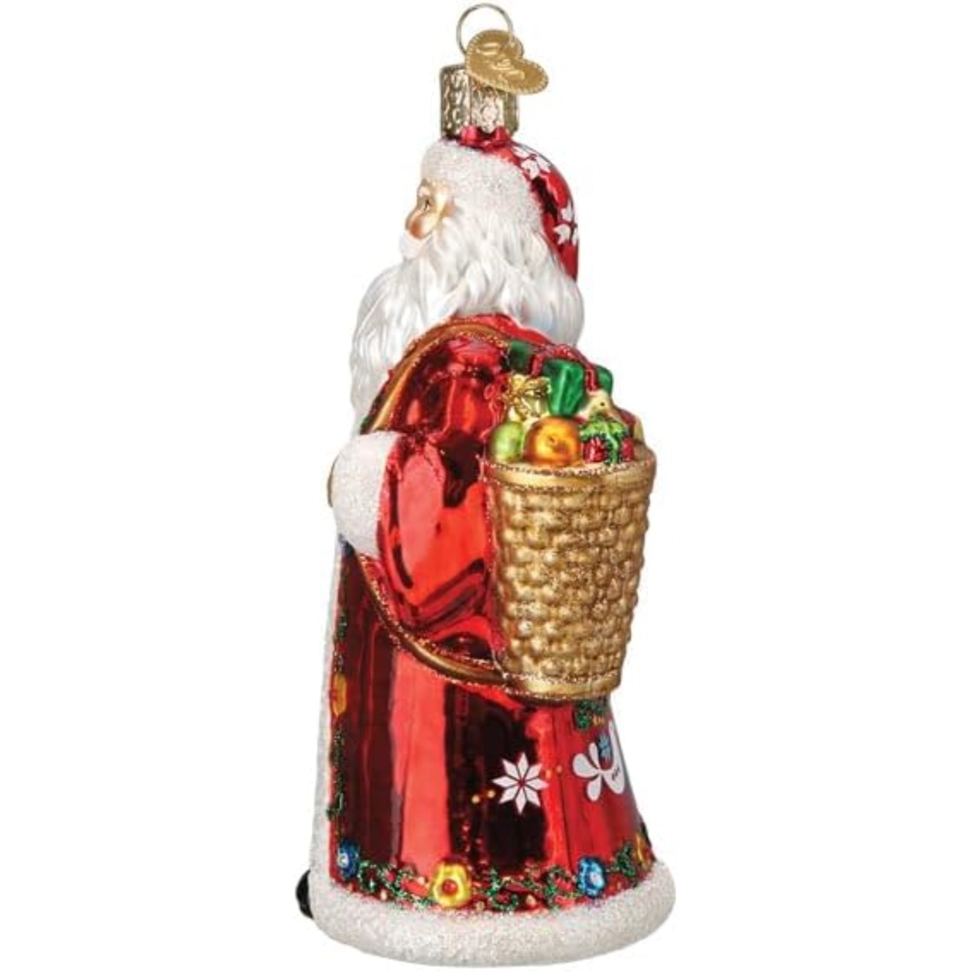 Old World Christmas Blown Glass Ornament for Christmas Tree, Norwegian Santa (with OWC Gift Box)