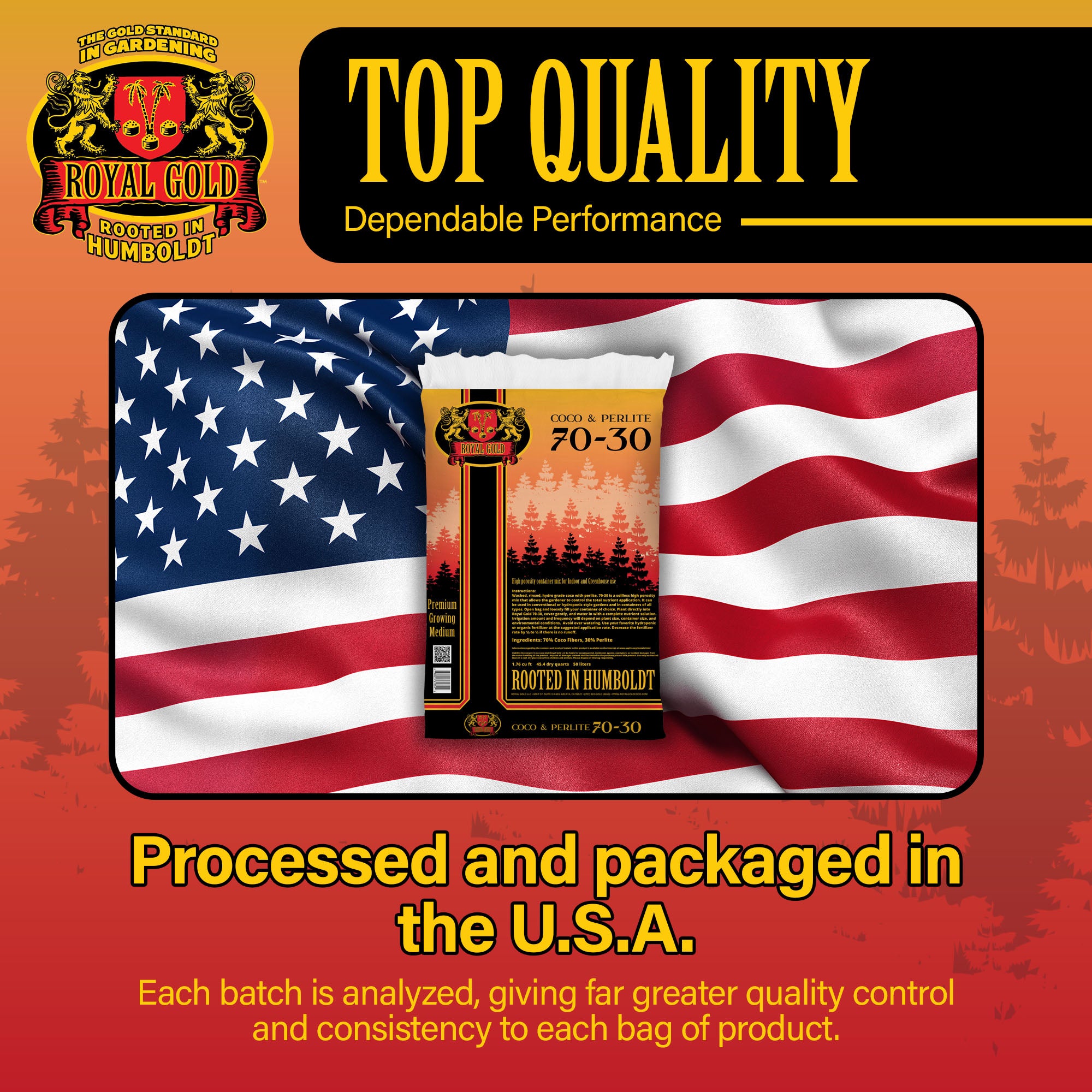 Royal Gold Coco & Perlite 70-30 Premium Soilless Growing Medium Blend, 1.76 Cu Ft