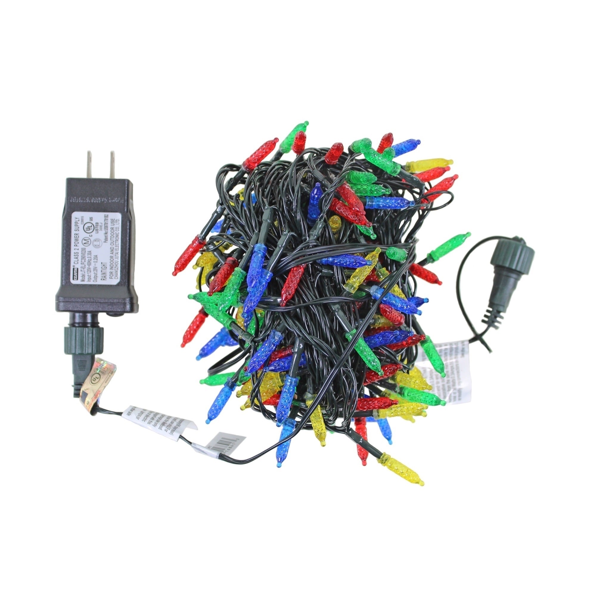 ProductWorks Indoor/Outdoor 150 Faceted LED-Mini Bulbs String Light Set with 8-Function Controller, Multicolored, 36ft