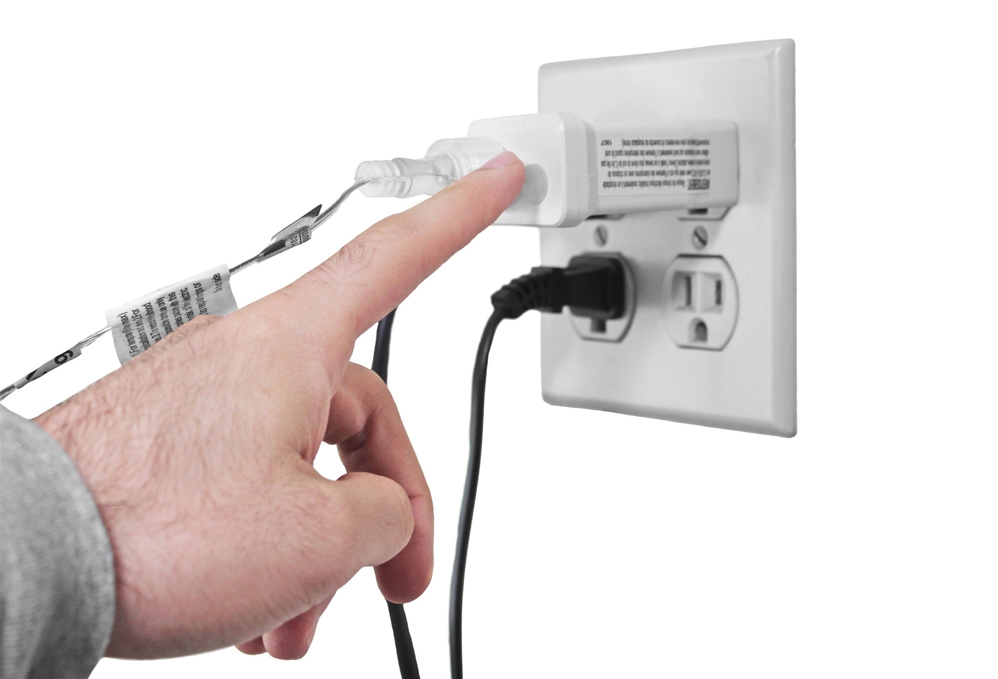 ProductWorks Indoor/Outdoor 300 LED-Micro Bulbs String Light Set with 8-Light Modes and Cord Reel, White, 60ft