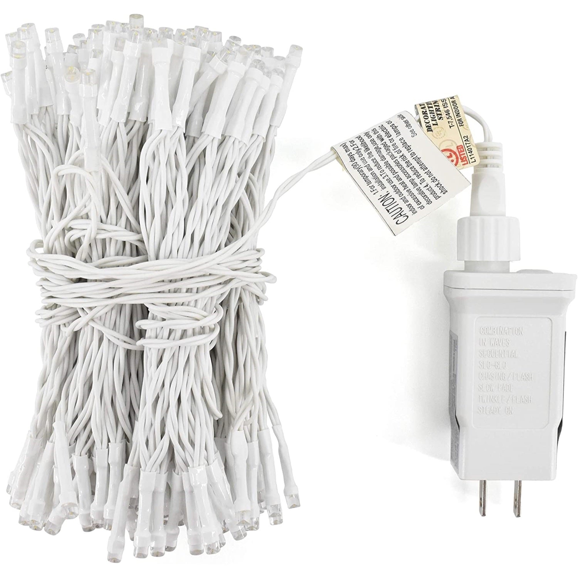 ProductWorks Indoor/Outdoor 300 LED-Micro String Light Curtain with 8-Function Controller, Warm White, 6.5ft x 10ft