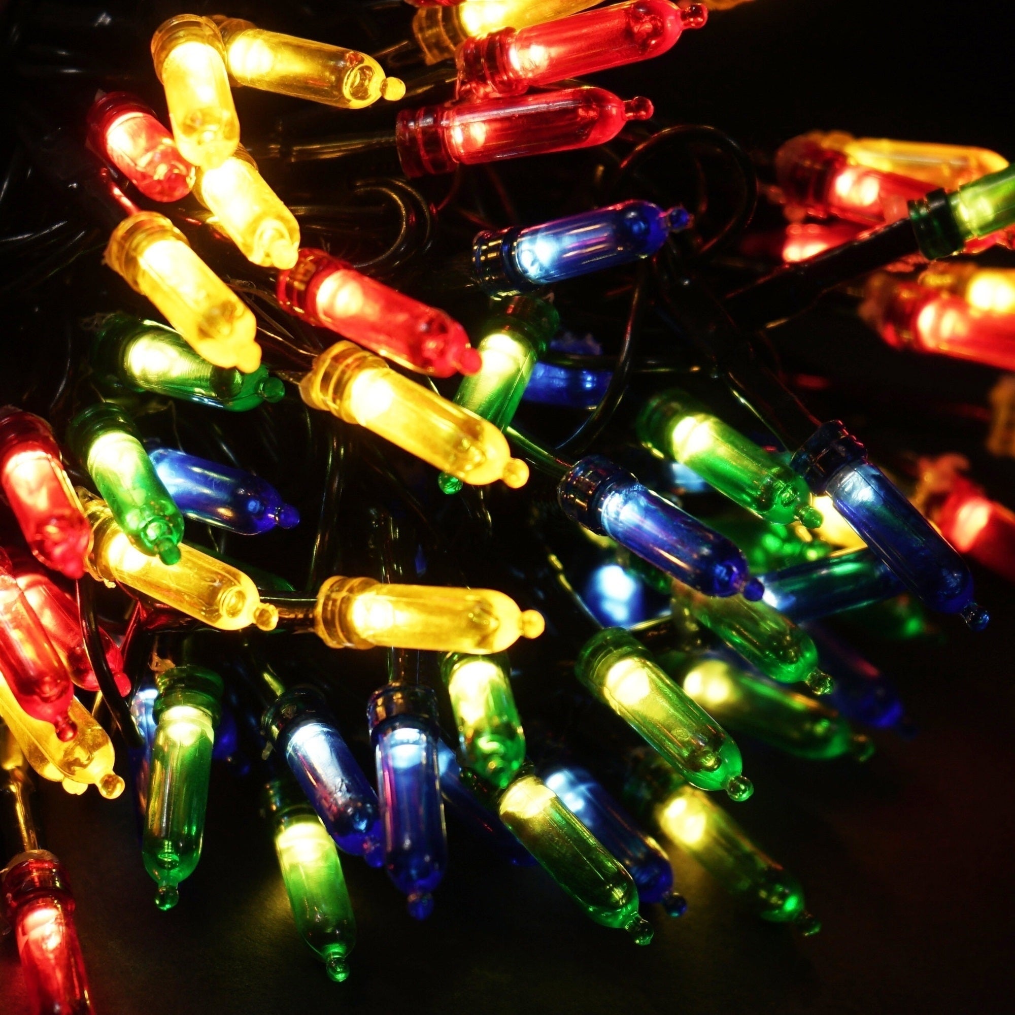 ProductWorks Indoor/Outdoor 150 LED-Mini Bulbs String Light Set with 8-Function Controller, Multicolored, 36ft
