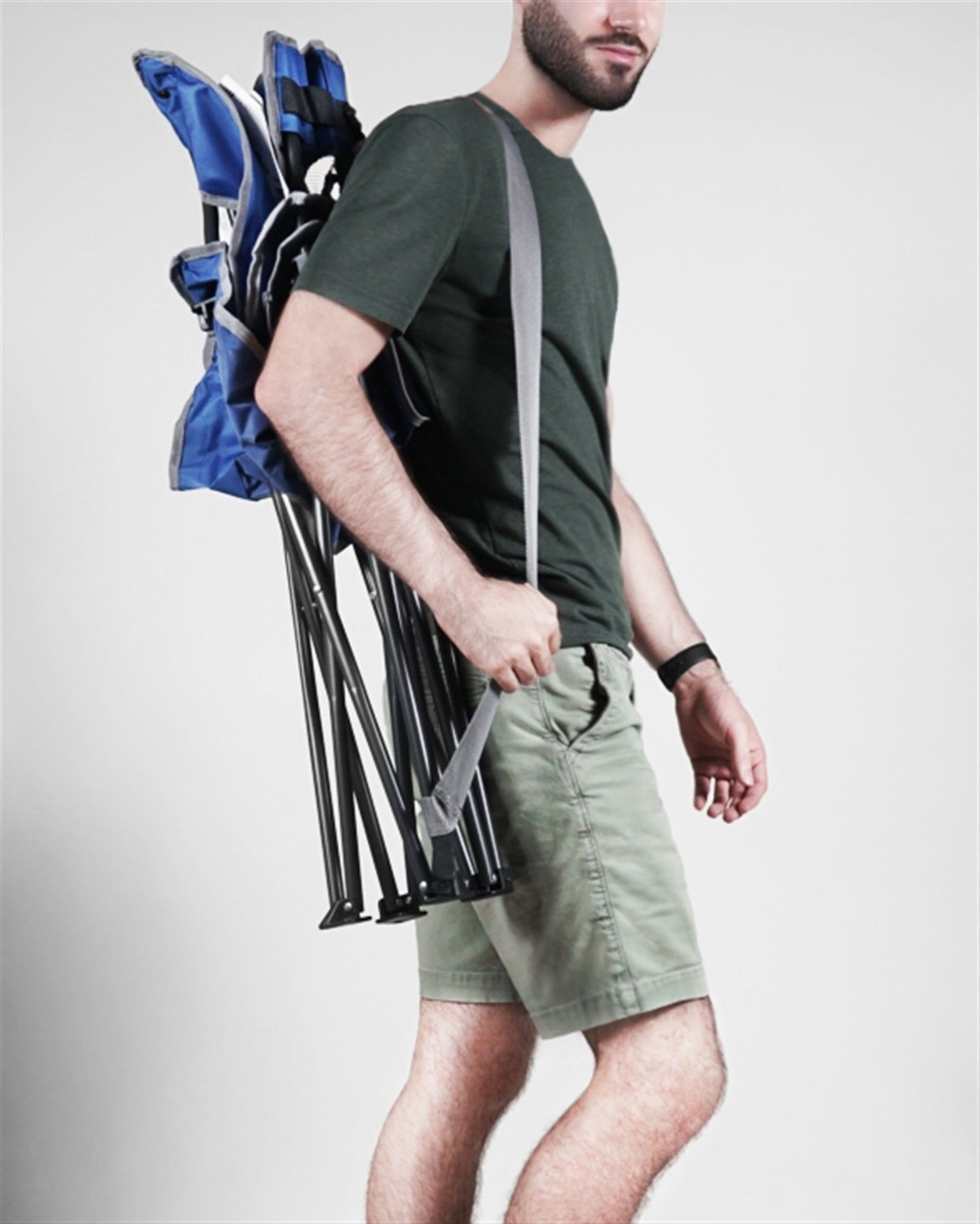 Four Seasons Courtyard XL Self-Enclosing Quad Chair – Folding Portable Chair, Assorted (1 Pack)