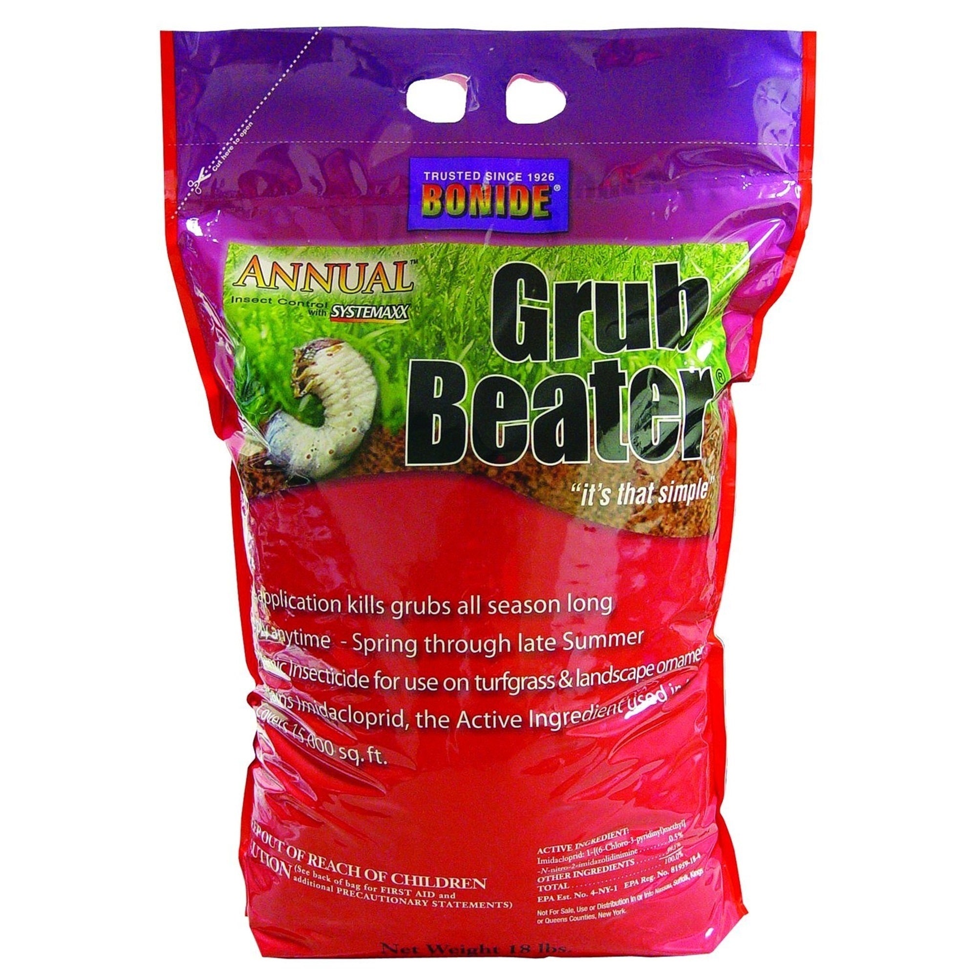 Bonide Annual Granules Grub Beater Insect Control with SYSTEMAXX, 18lb