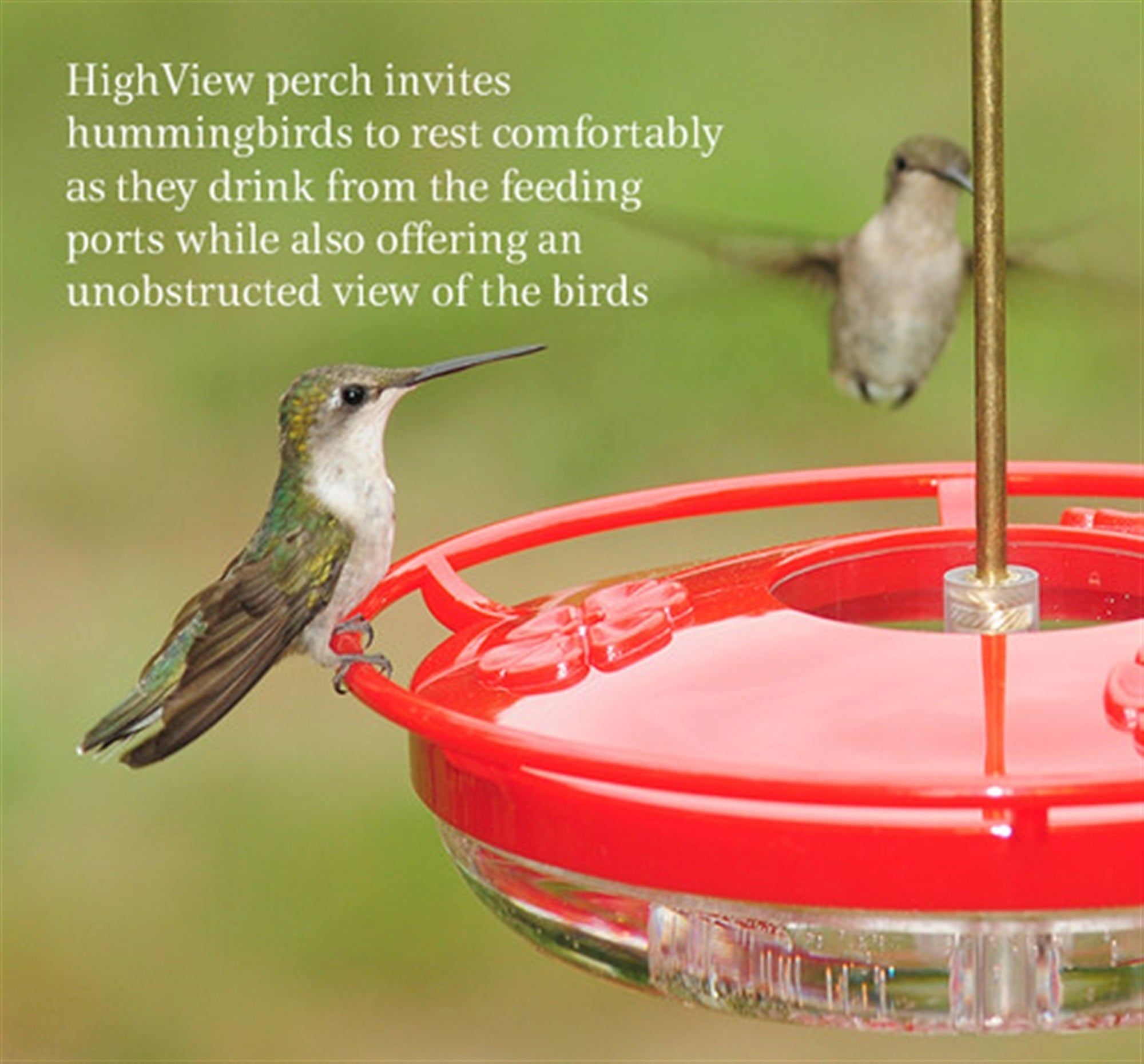Aspects HummZinger HummBlossom Nectar Bird Feeder with 3 Feeding Ports, 4oz Capacity