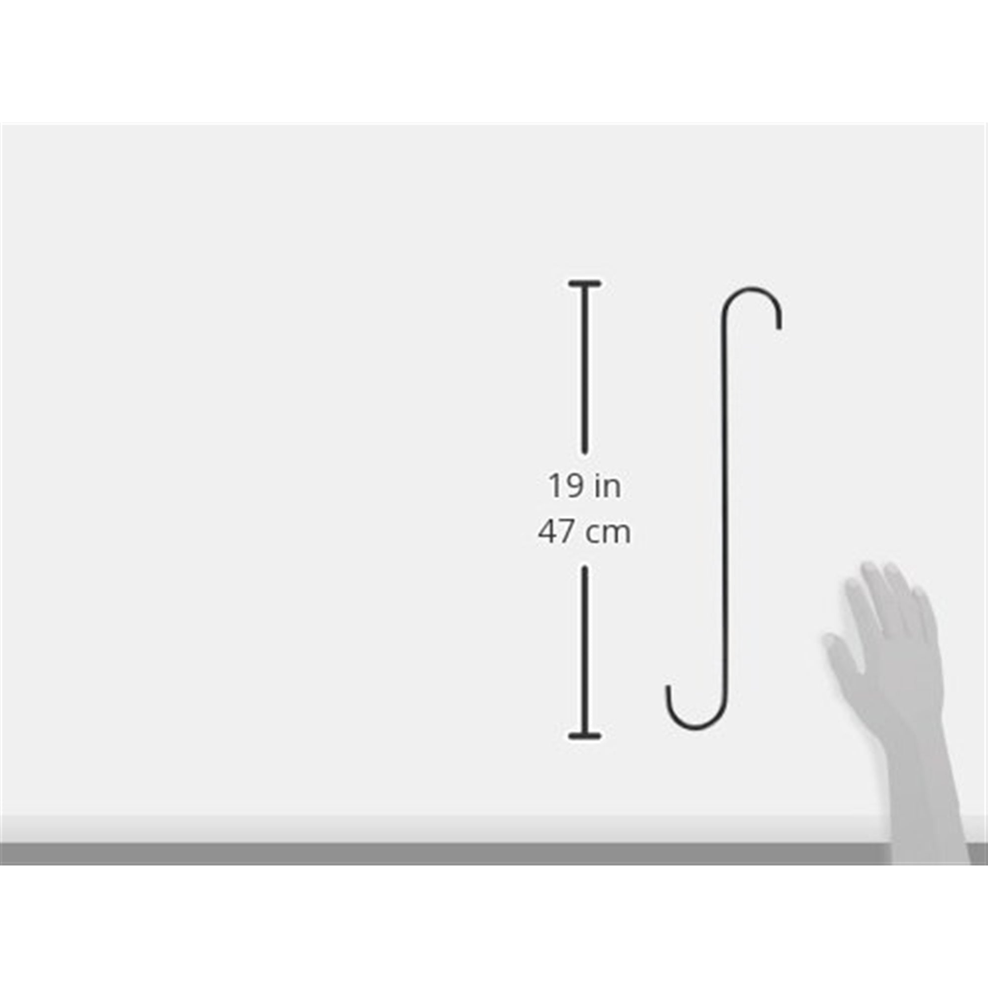 Tillamook S-Hook Extension for Baskets, Planters, or Outdoor Decor – Supports up to 30lb, Outdoor Use, Black, 18"