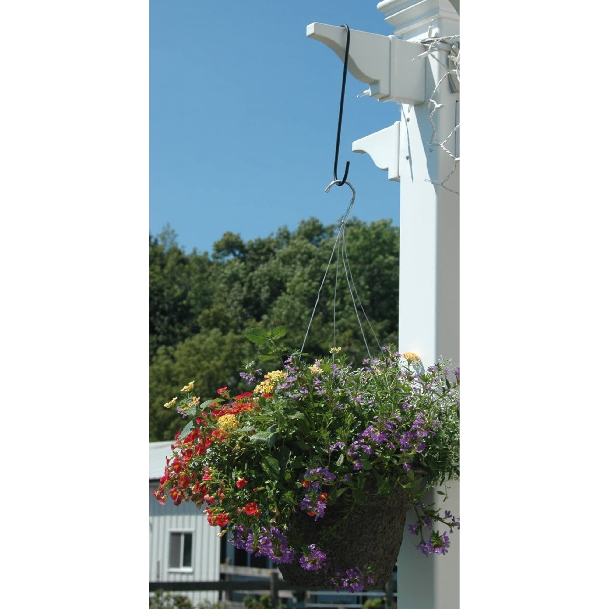 Hookery S-Hook Extension with 1" Opening for Lanterns or Outdoor Use – Hanging, Supports up to 25lb, Black, 12"