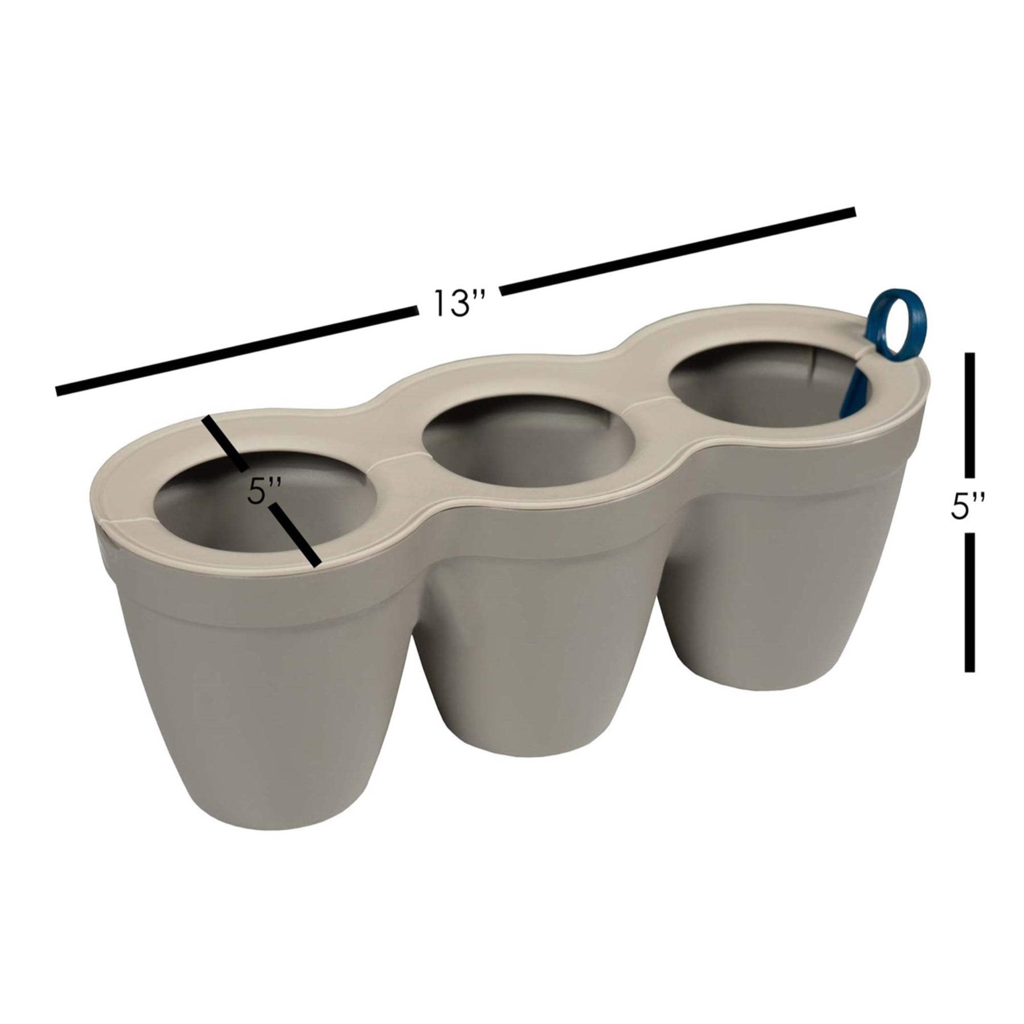 Keter Indoor/Outdoor Ivy 3 Pot Herb Planter, Taupe, 13in
