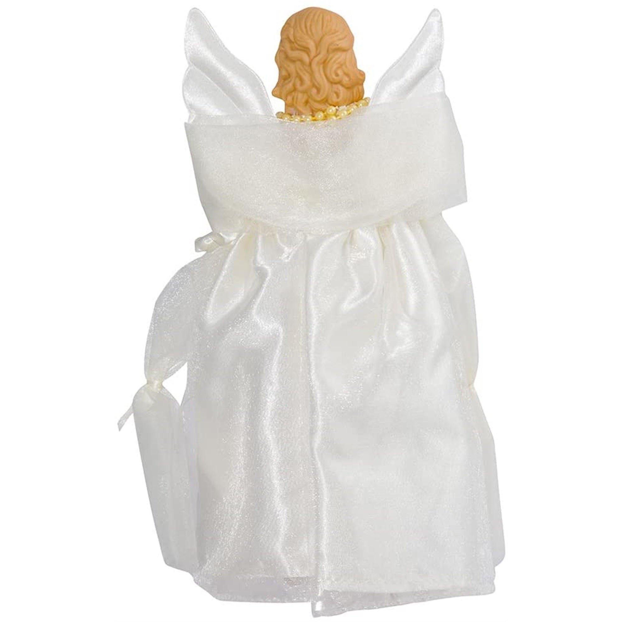 Kurt Adler Light-Up Gold and Ivory Angel Christmas Tree Topper, 10"
