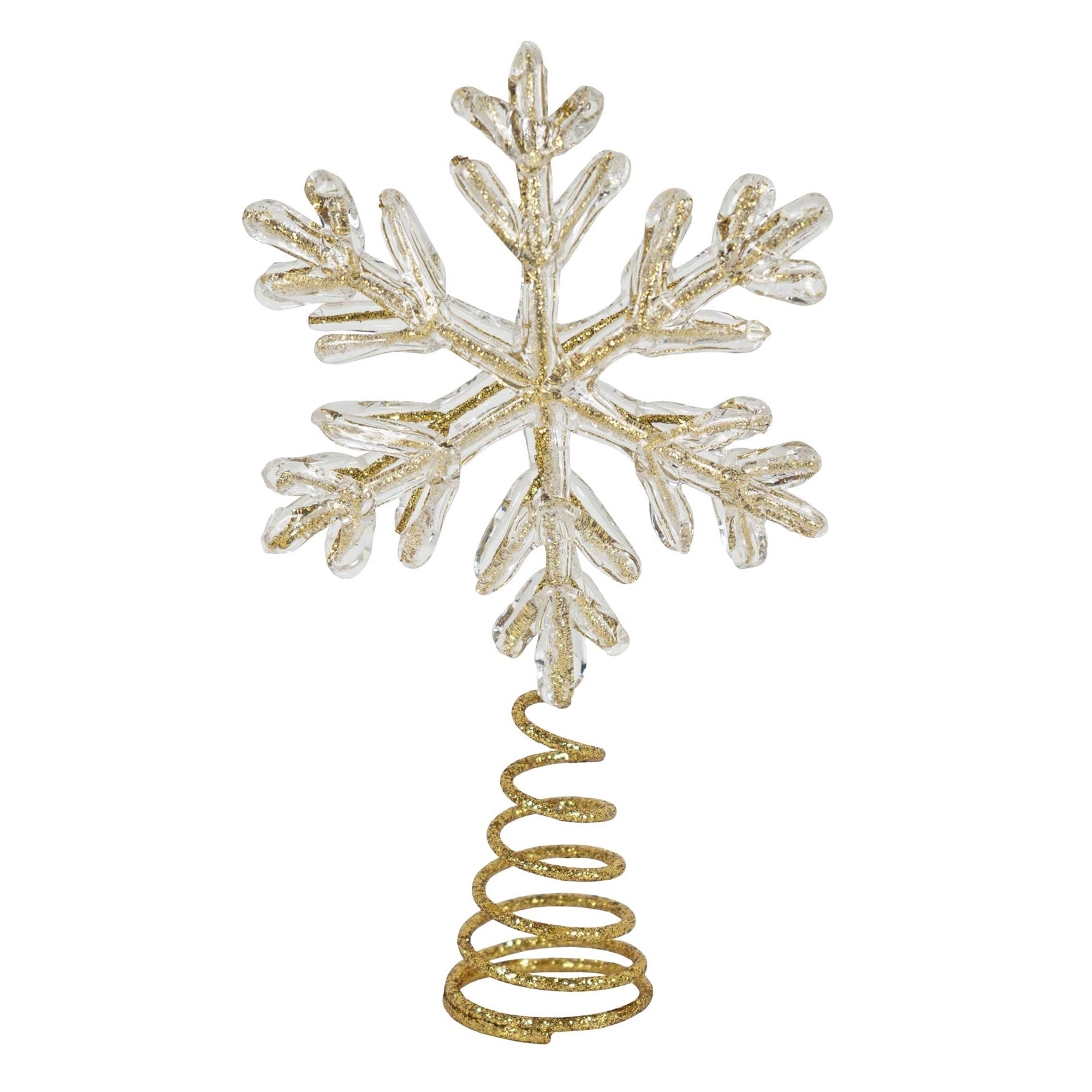 Kurt Adler Miniature Christmas Tree Topper, Gold Snowflake, 7"