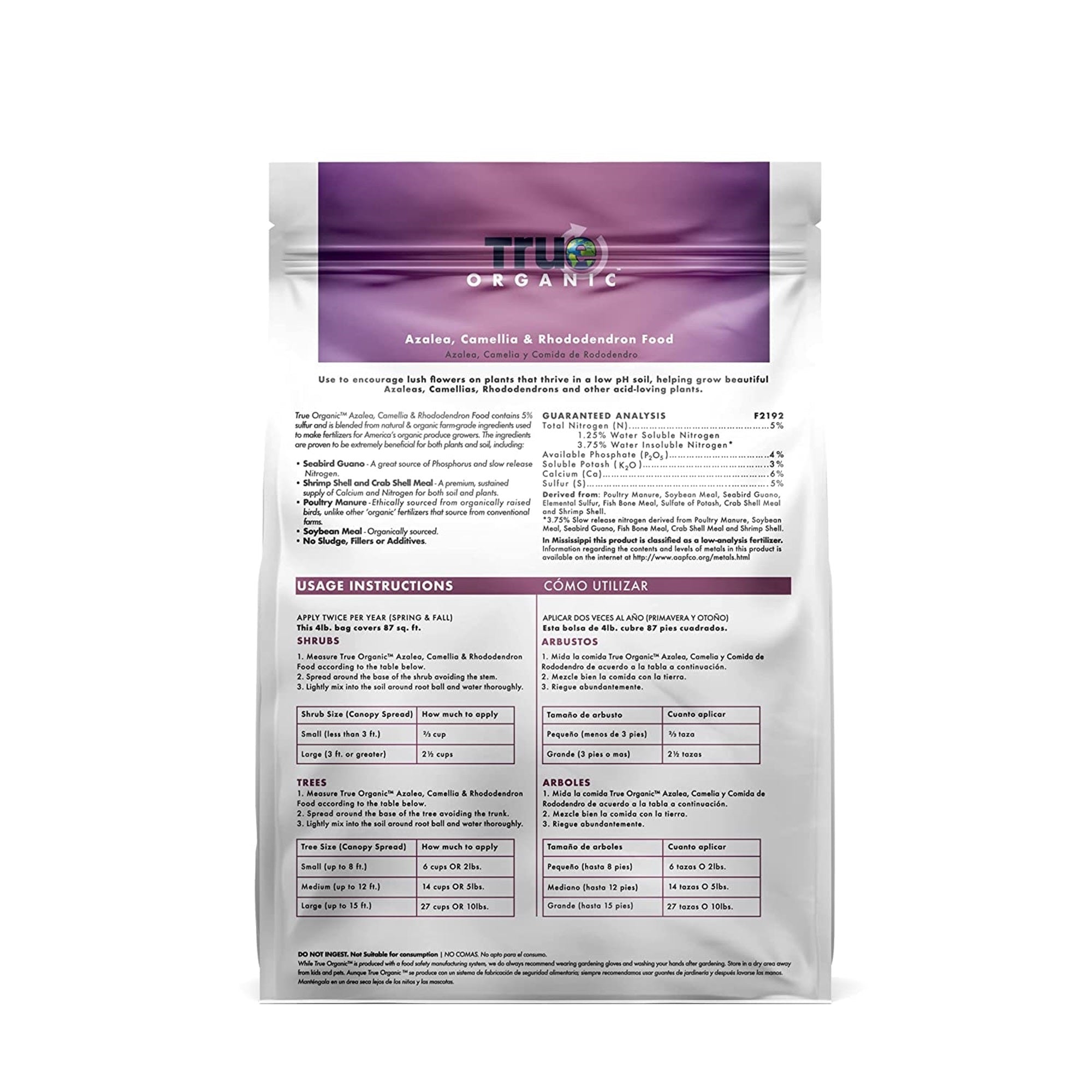 True Organic Granular 5-4-3 Azalea, Camelia & Rhododendron Food, 12lb