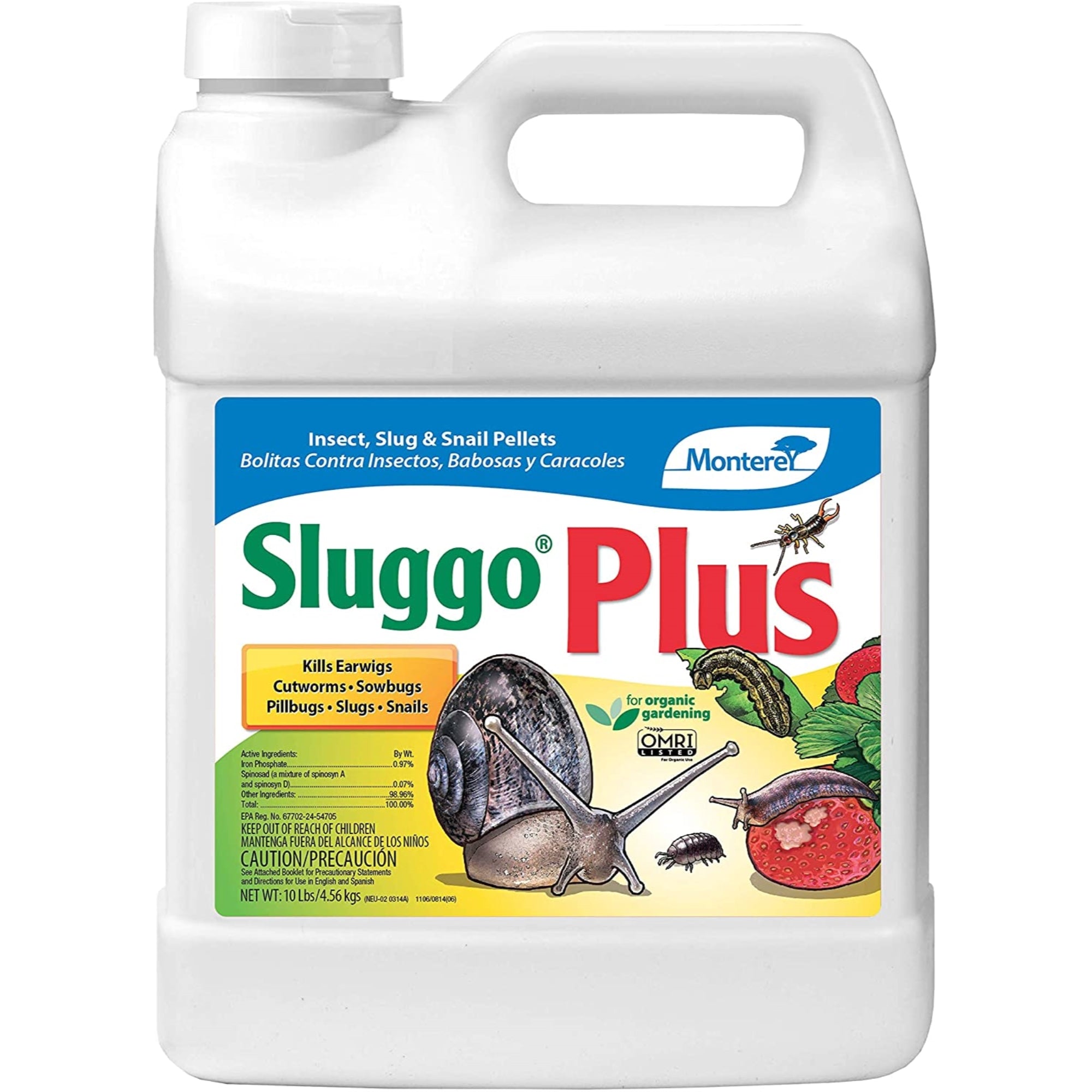 Monterey Sluggo Plus Insect Slug & Snail Killer Bait Organic Wildlife and Pet Safe Slug Killer