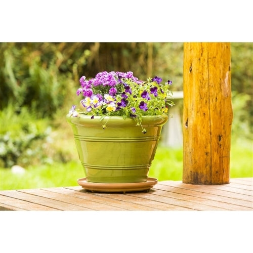 Bosmere Plastic Down Under Plant Saucer & Turner, Up to 250lb — Terra Cotta Color, 12”