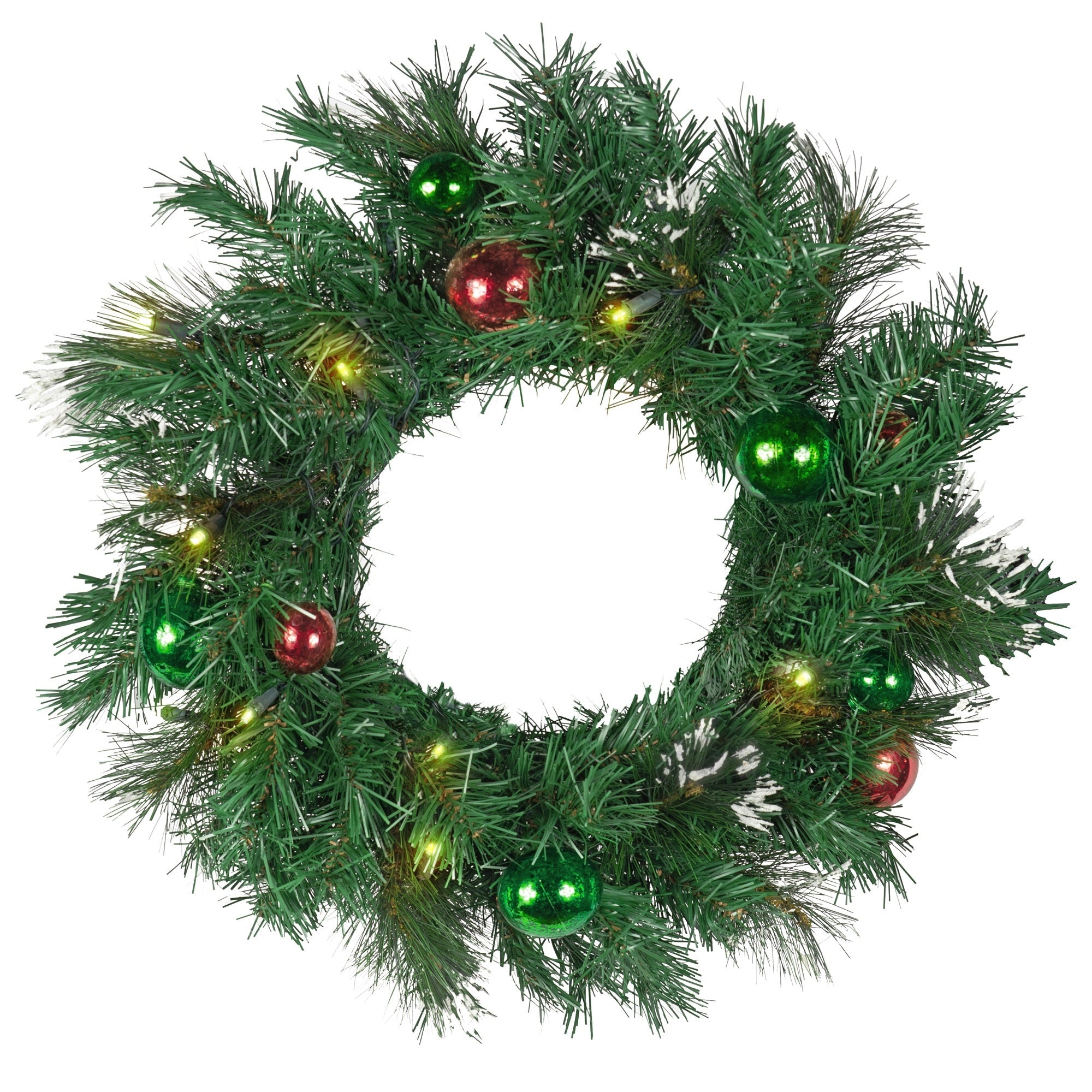 Holiday Wonderland Battery-Operated Pre-Lit Decorated Artificial Wreath, 24"