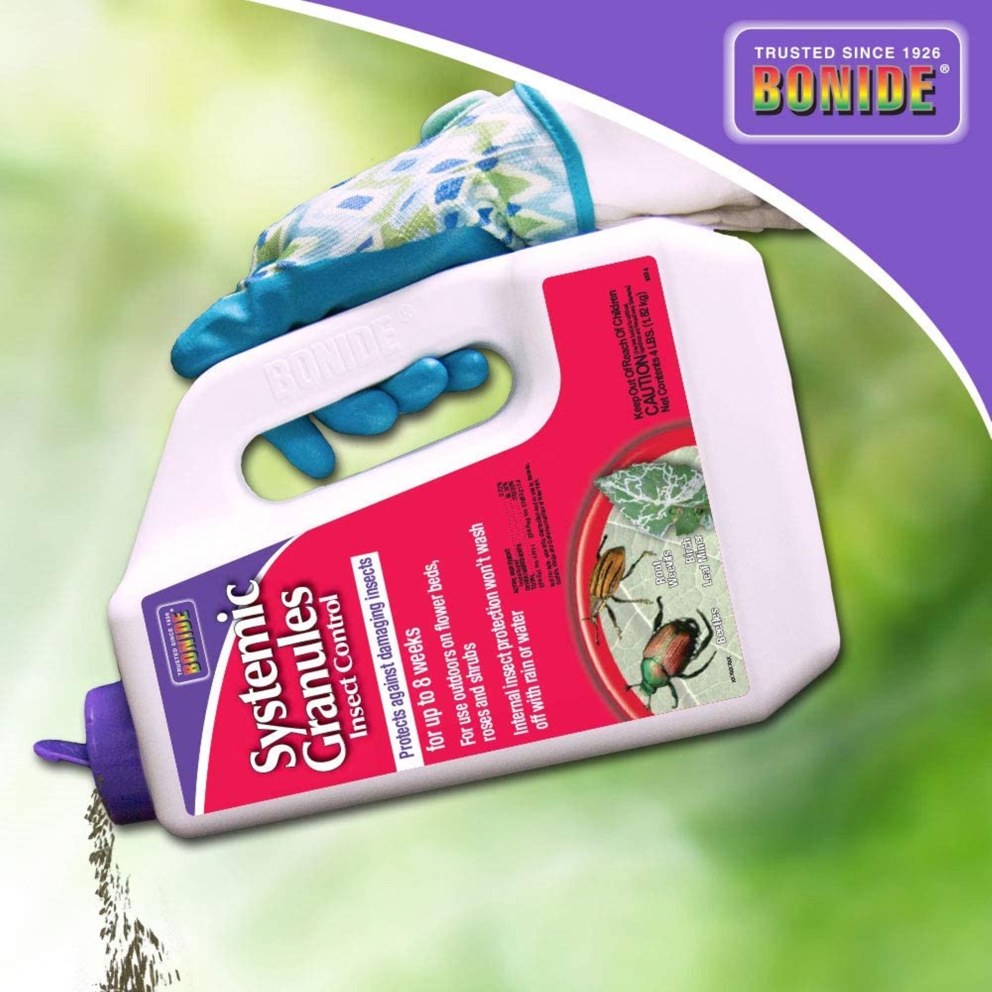 Bonide Systemic Granules Insect Control, Protects up to 8 Weeks, Shaker Canister, 4lb