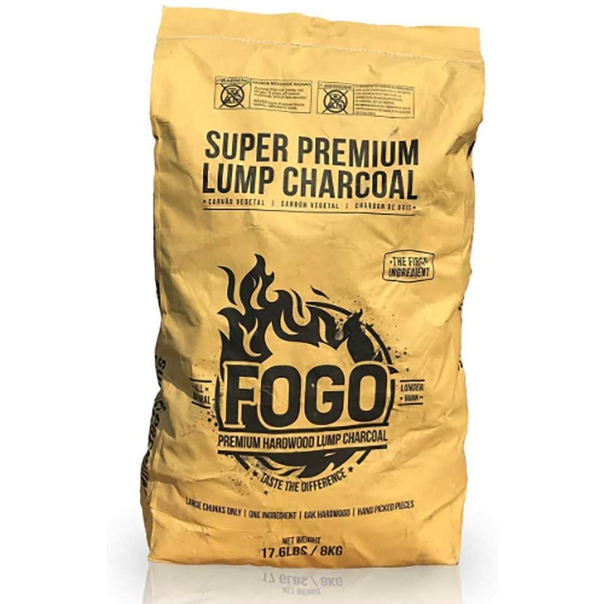 FOGO Super Premium All-Natural Hardwood Lump Charcoal for Grilling, 17.6lbs