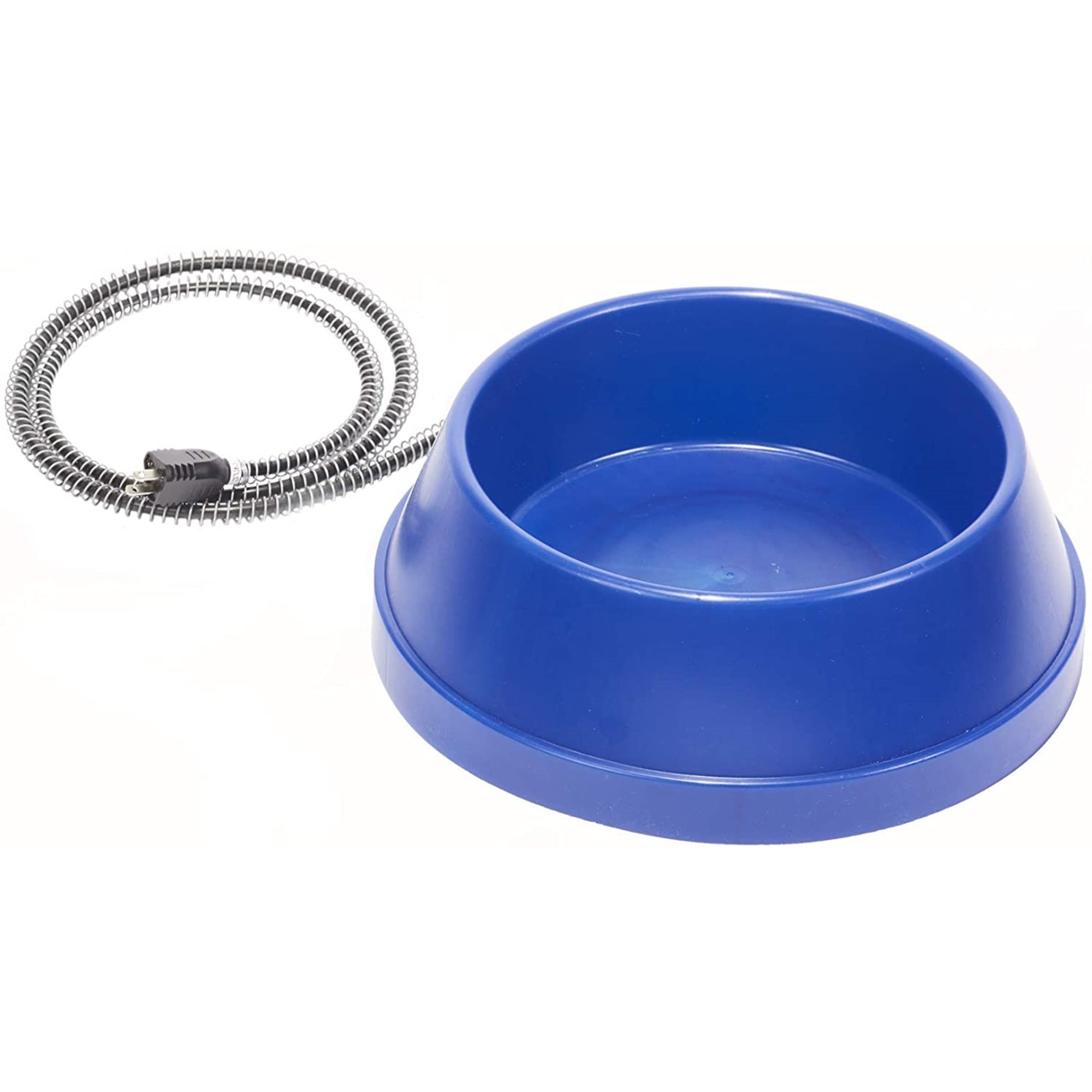 API Heated Pet Bowl — No-Freeze Outdoor Thermal Water Bowl — USA Made, 5 Qt, Blue