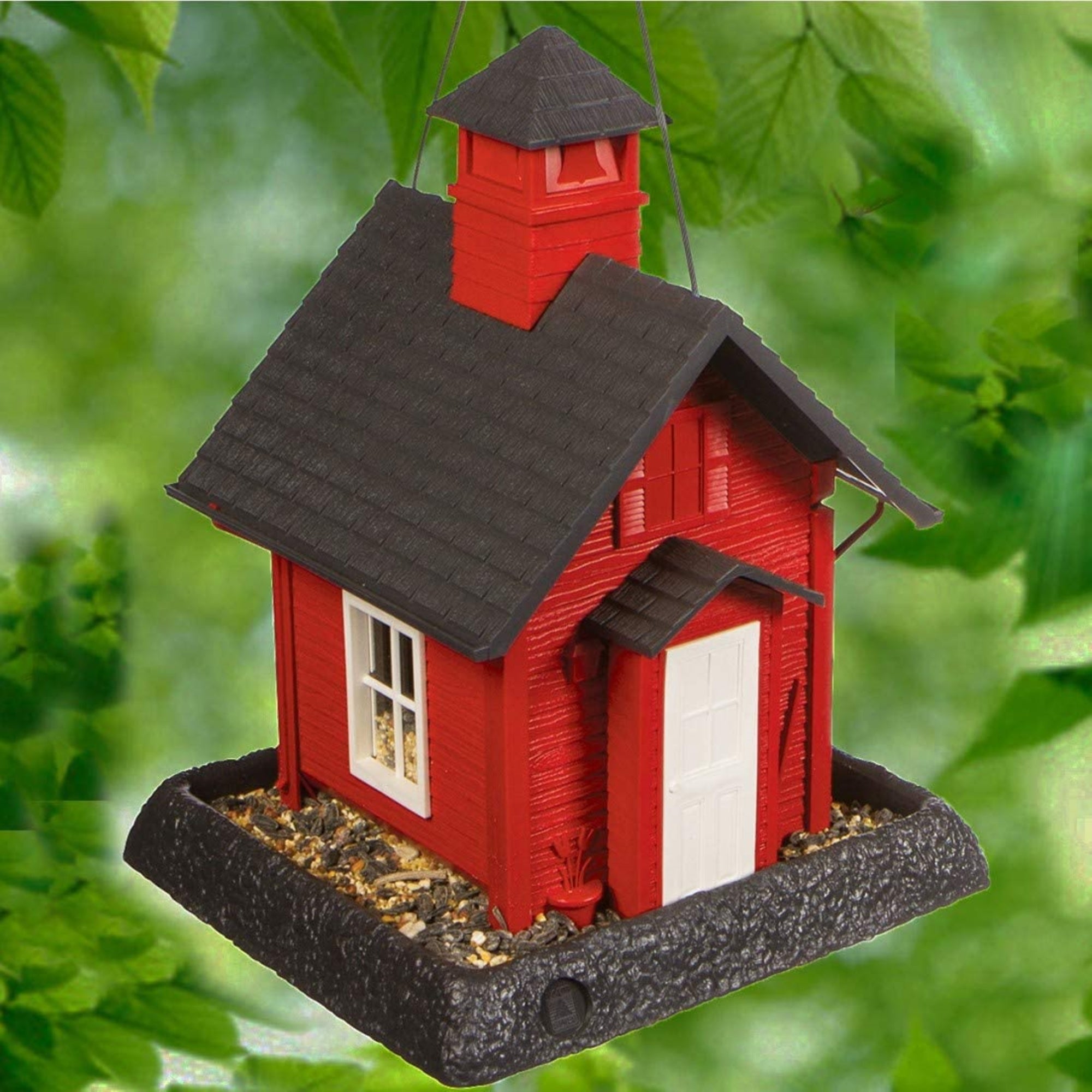 North States Village Collection Squirrel-Proof School House Bird Feeder, 5lb Seed Capacity