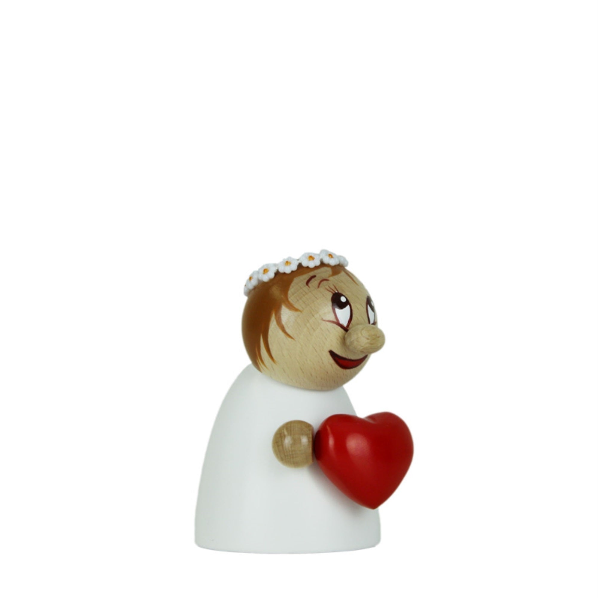 Steinbach Wooden Clumsy Mini Collection, Valentine with Daisy Wreath, 4.7"