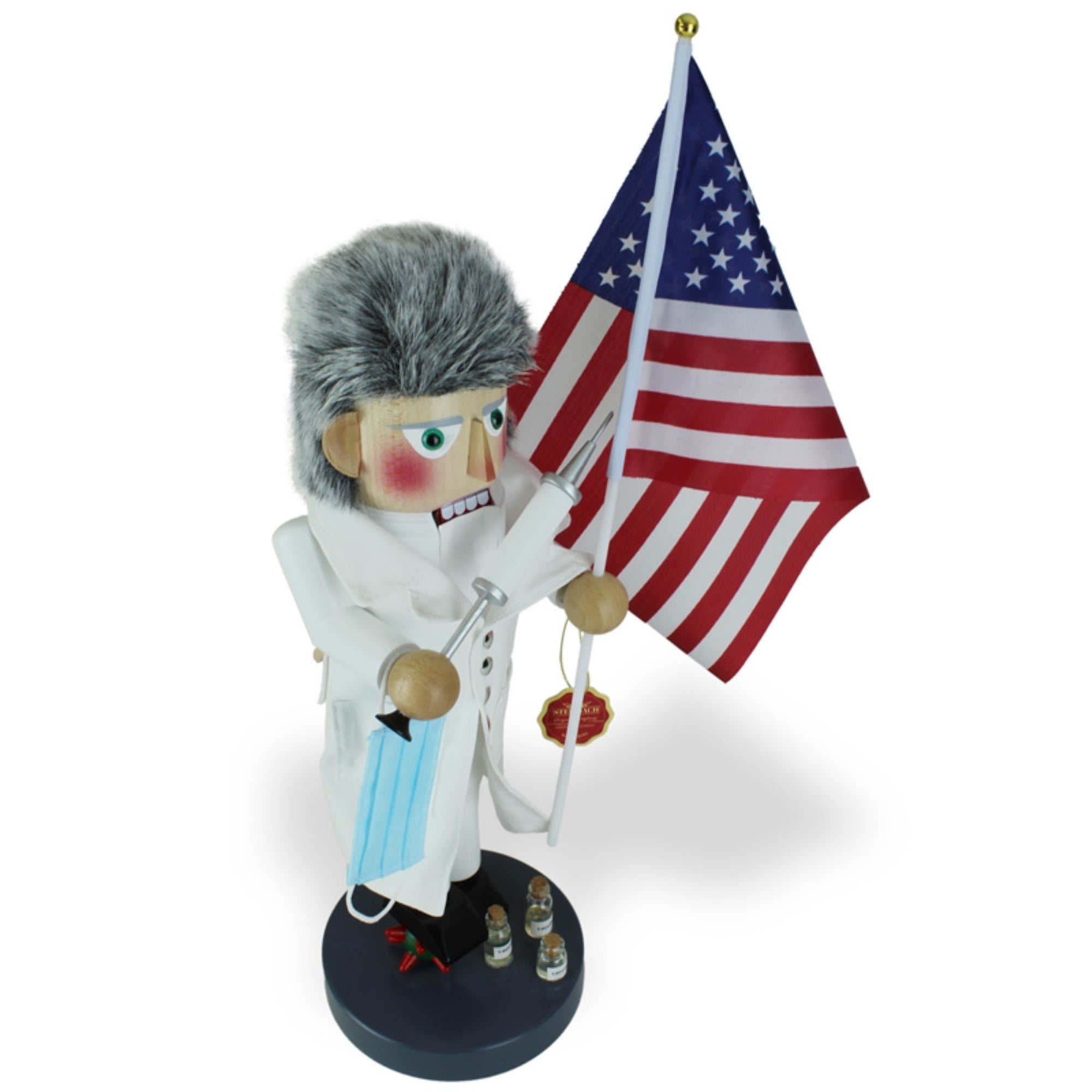 Steinbach Big Nutcracker Collection, Patriot COVID-19 Fighter Nutcracker, 15.5"