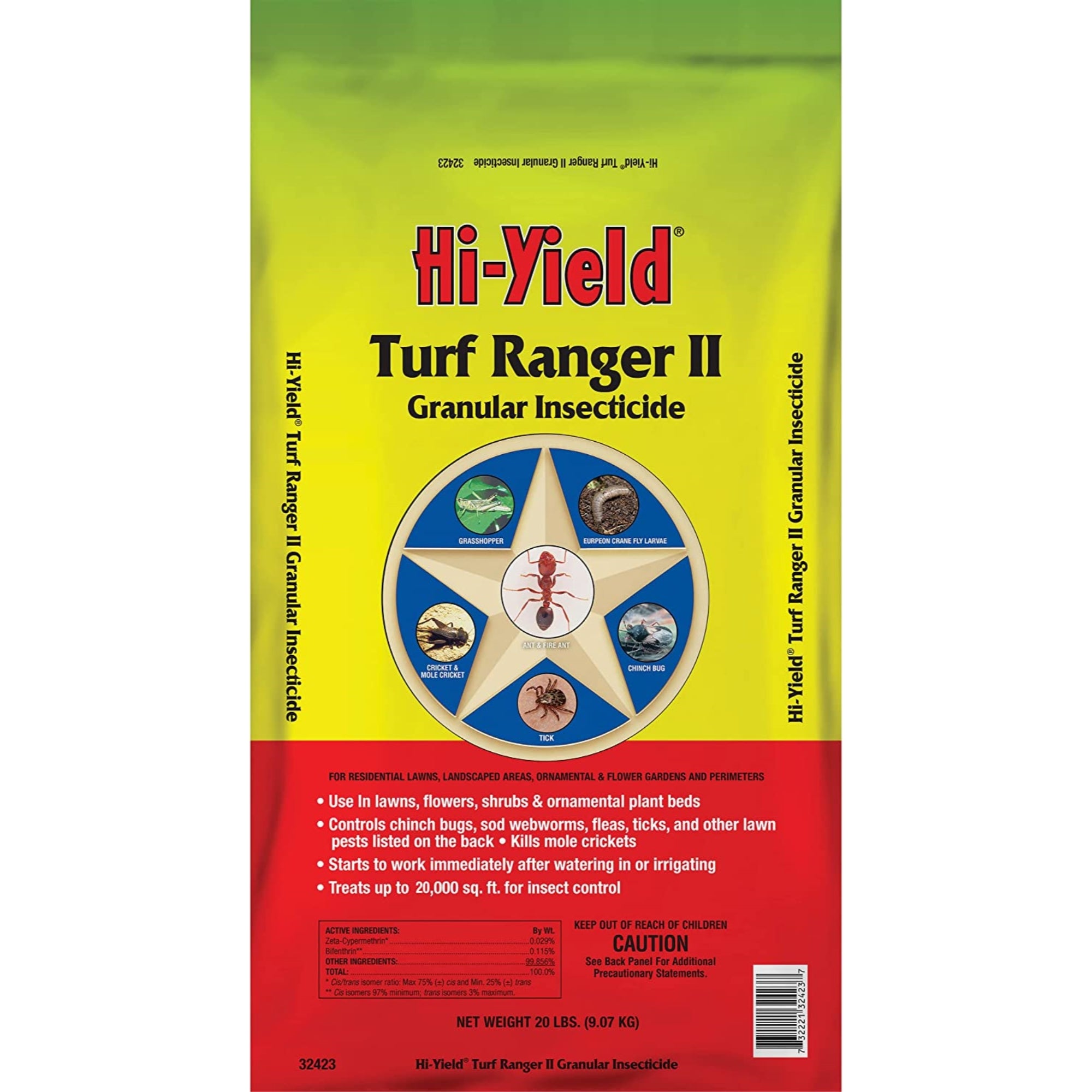 Hi-Yield Turf Ranger II Granular Insecticide, 20lbs, Covers 20,000 sq ft