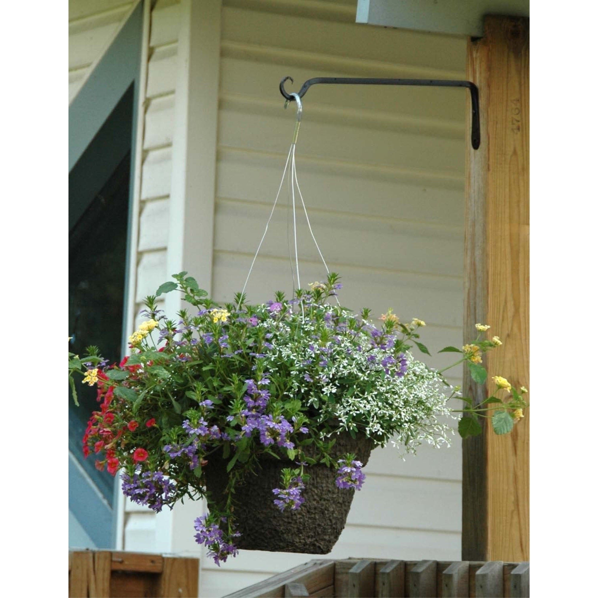 Hookery Straight Upturned Metal Hanger for Feeders or Hanging Baskets – Outdoor Use, Supports up to 30lb, Black, 15"