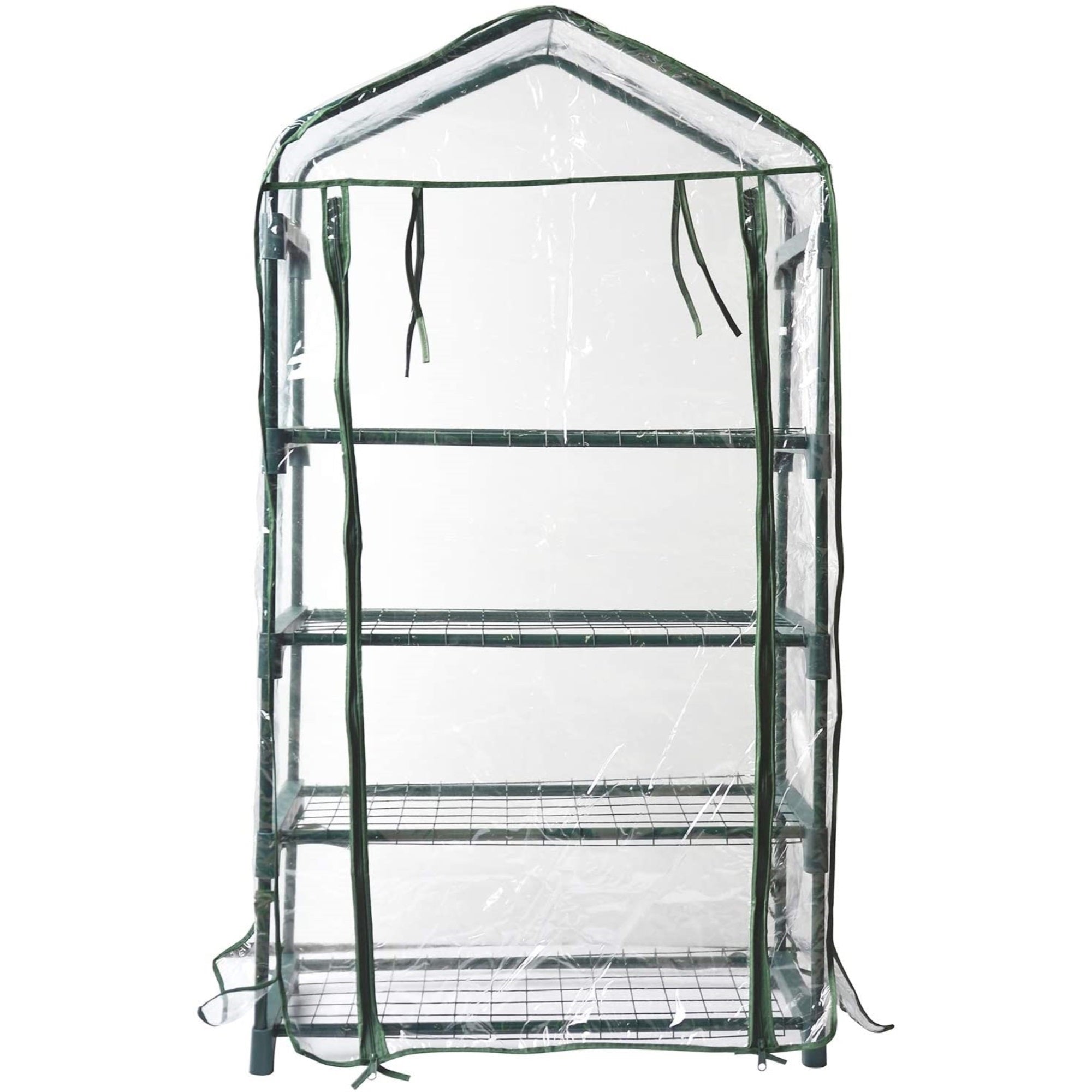 Bloom Personal Plastic Indoor/Outdoor 4-Tier Standing Greenhouse For Seed Starting and Propagation, Frost Protection, Clear, Small, 27" x 12" x 49"