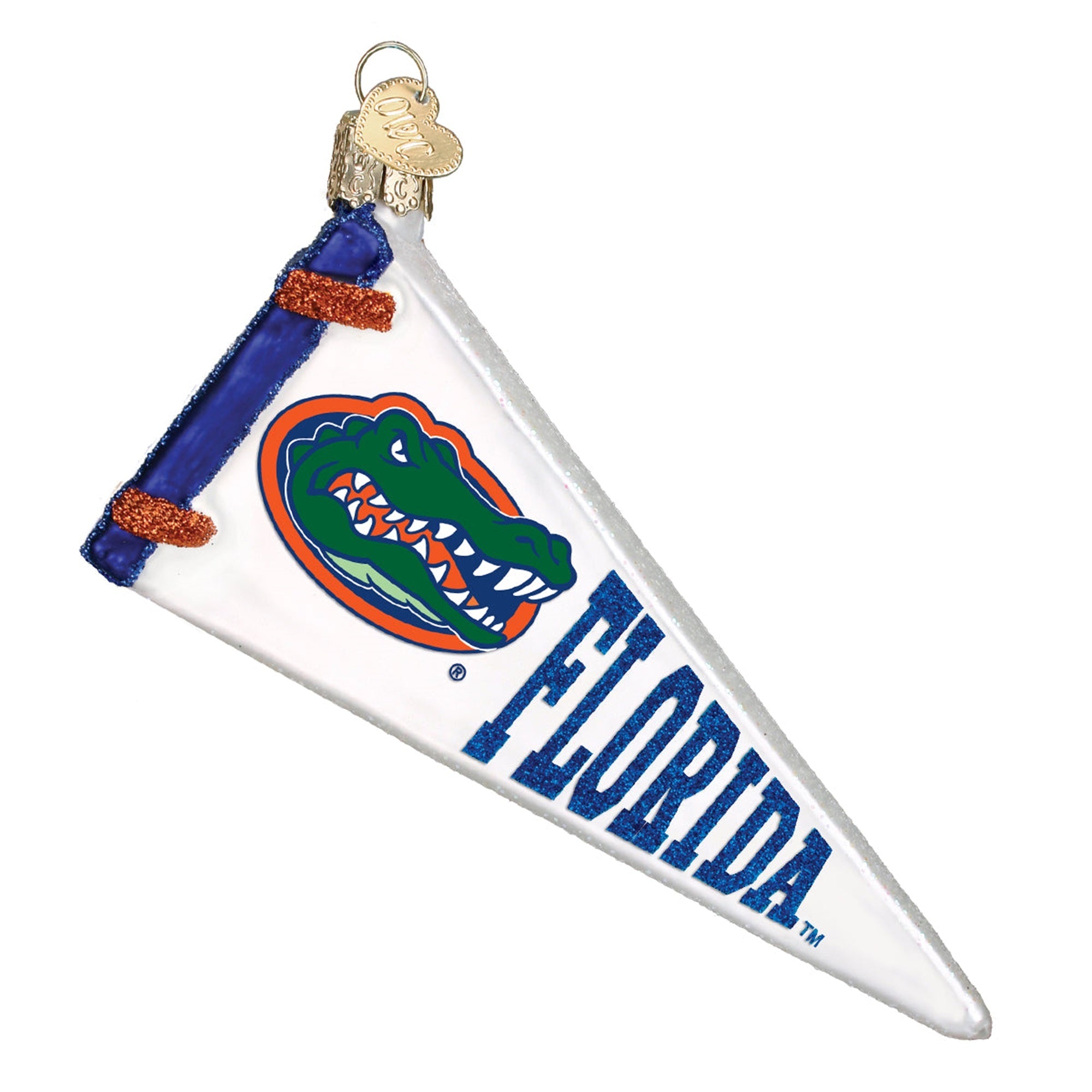 Old World Christmas Hanging Glass Tree Ornament, Florida Gators Pennant