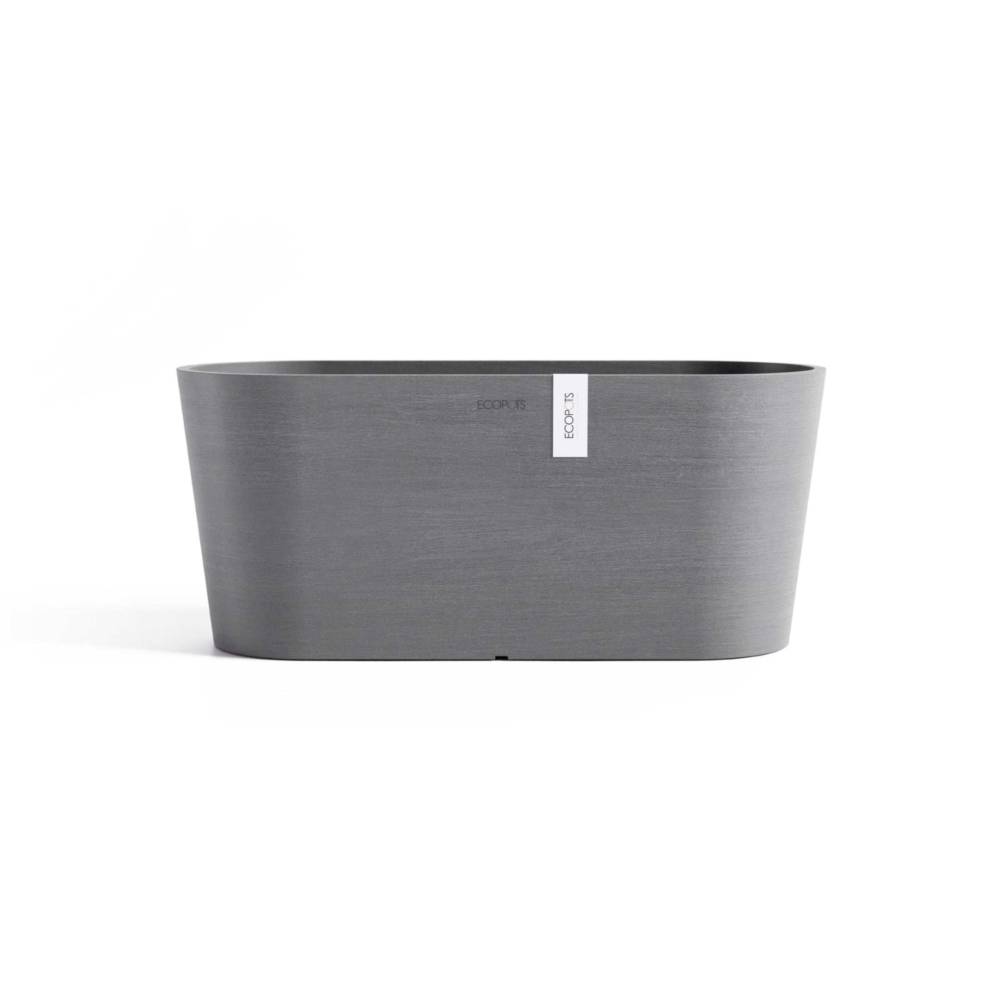 Ecopots Tokyo Durable Modern Oval Indoor/Outdoor Recycled-Based Composite Flower Pot Planter w/ Water Reservoir