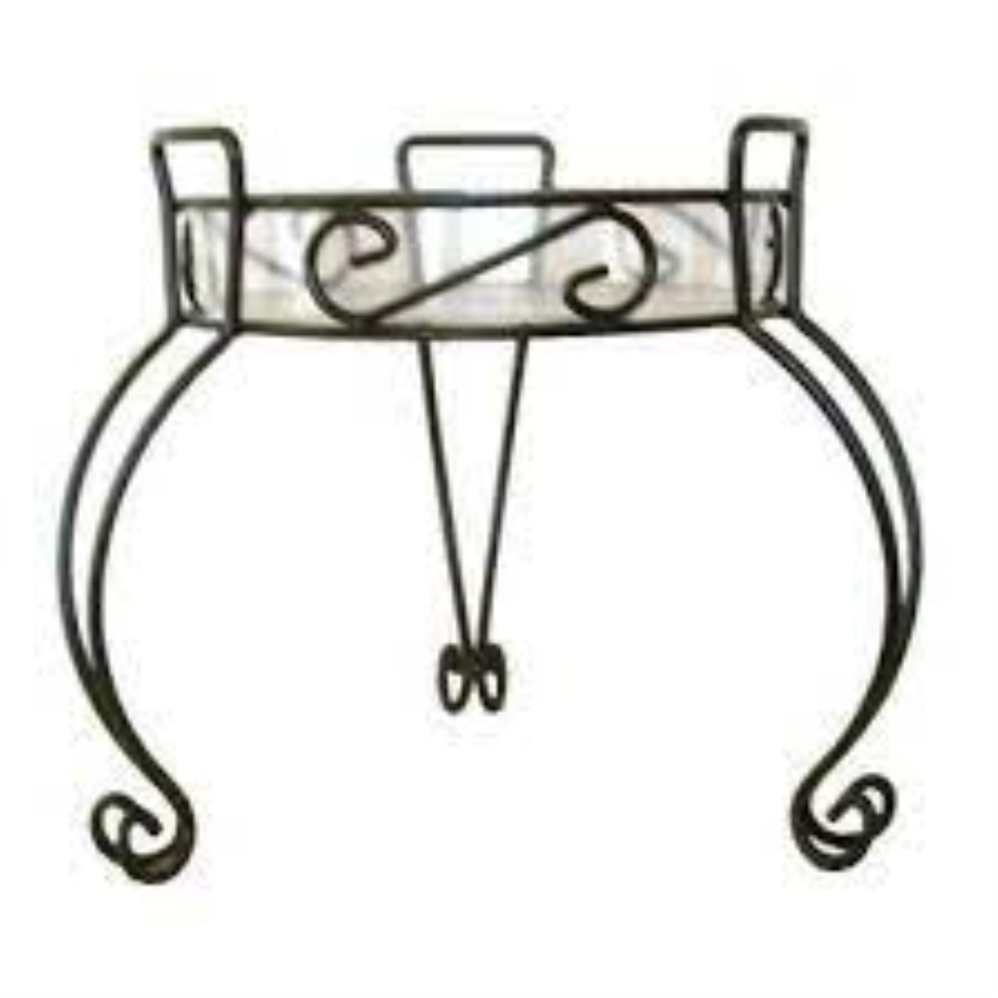Deer Park Ironworks River North Combo Top Plant Stand w/ Tray, Black 16" x 13"