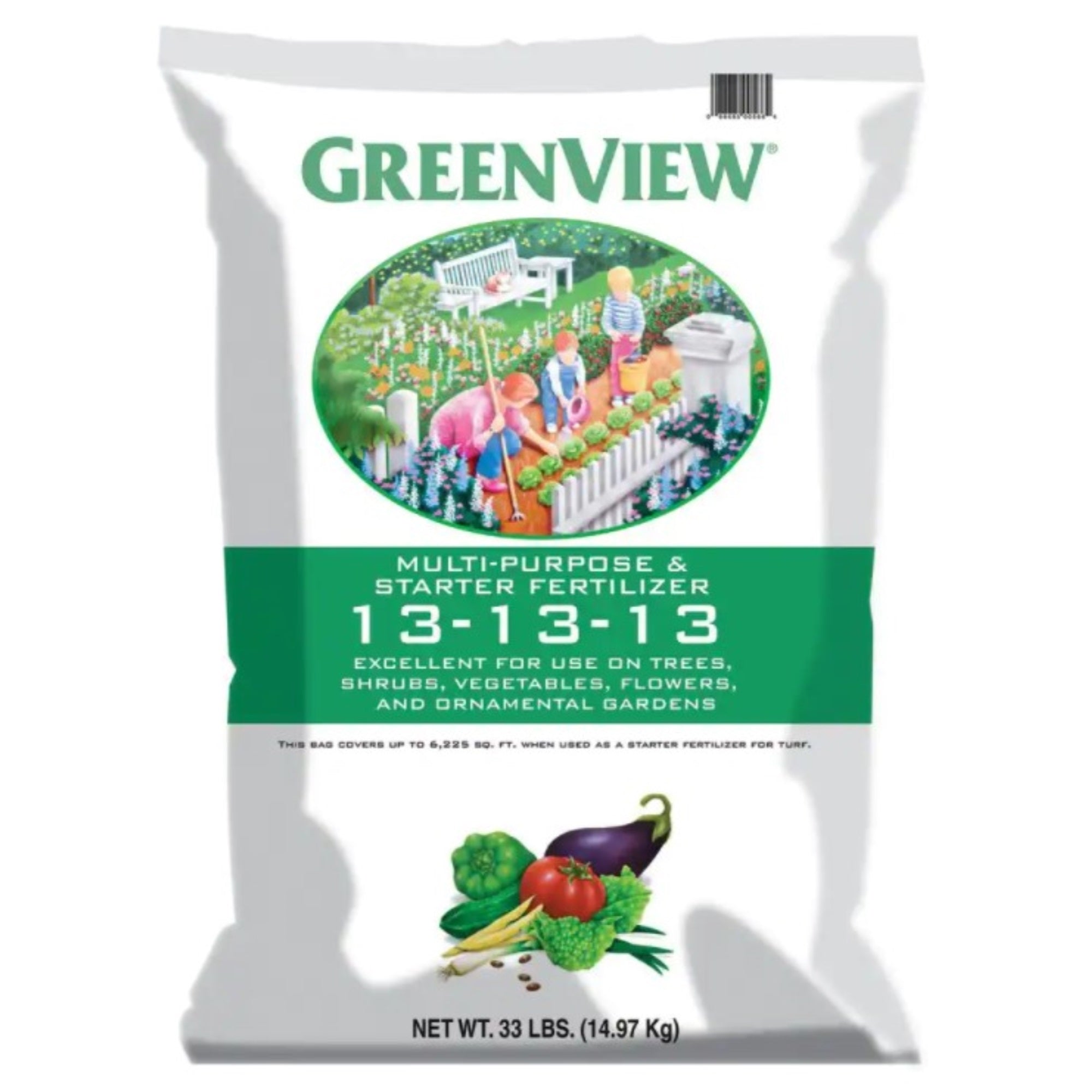 GreenView Multi-Purpose and Starter Fertilizer, 13-13-13 for Trees, Shrubs, Flowers, Vegetables & New Lawns, 33lb