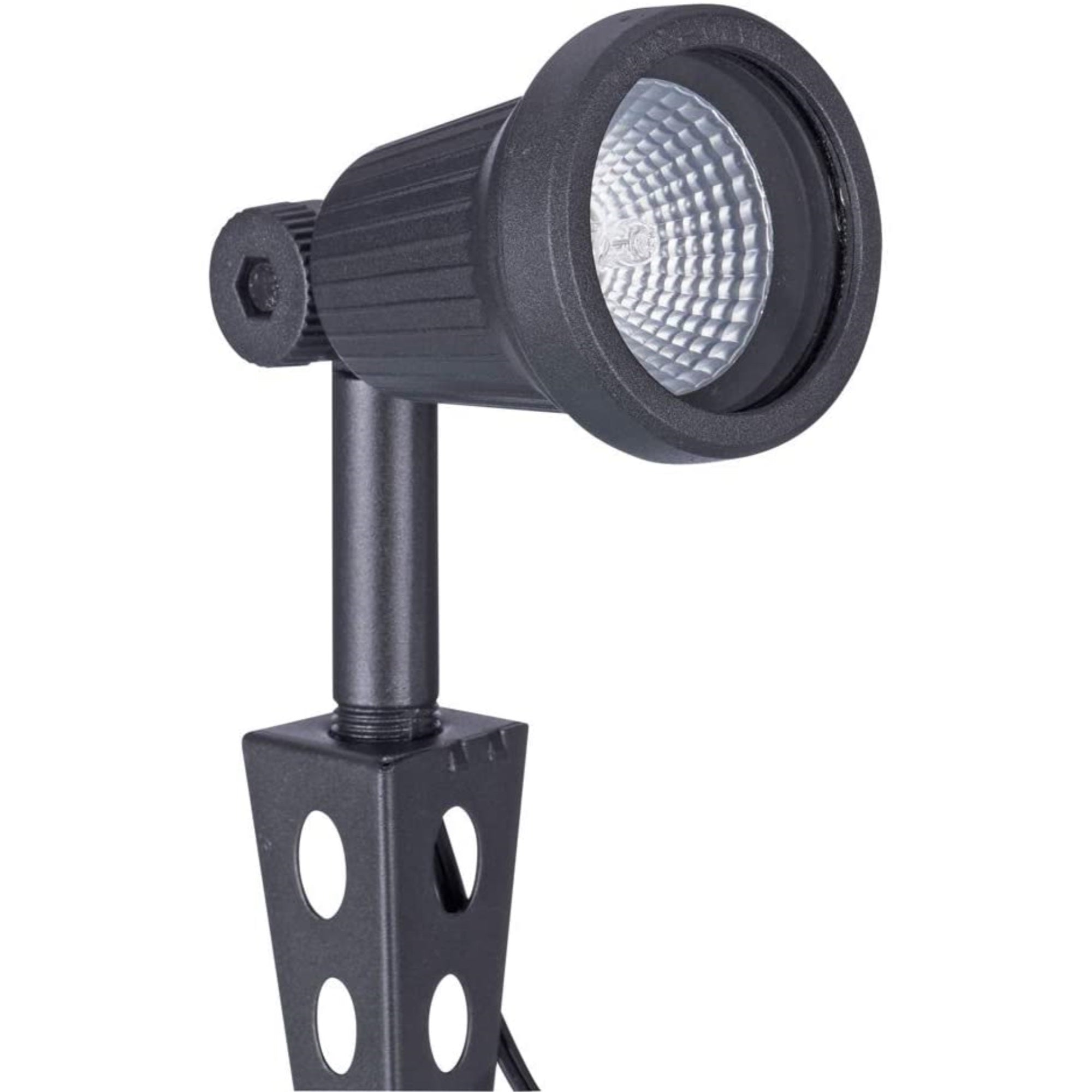 Sterno Home Ribbed 20W Cast Aluminum Halogen Outdoor Spotlight, Black (Pack of 1)