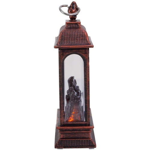Kurt Adler Indoor Battery-Operated LED Lighted Tabletop Decoration, Fireplace Lantern, 5.3"