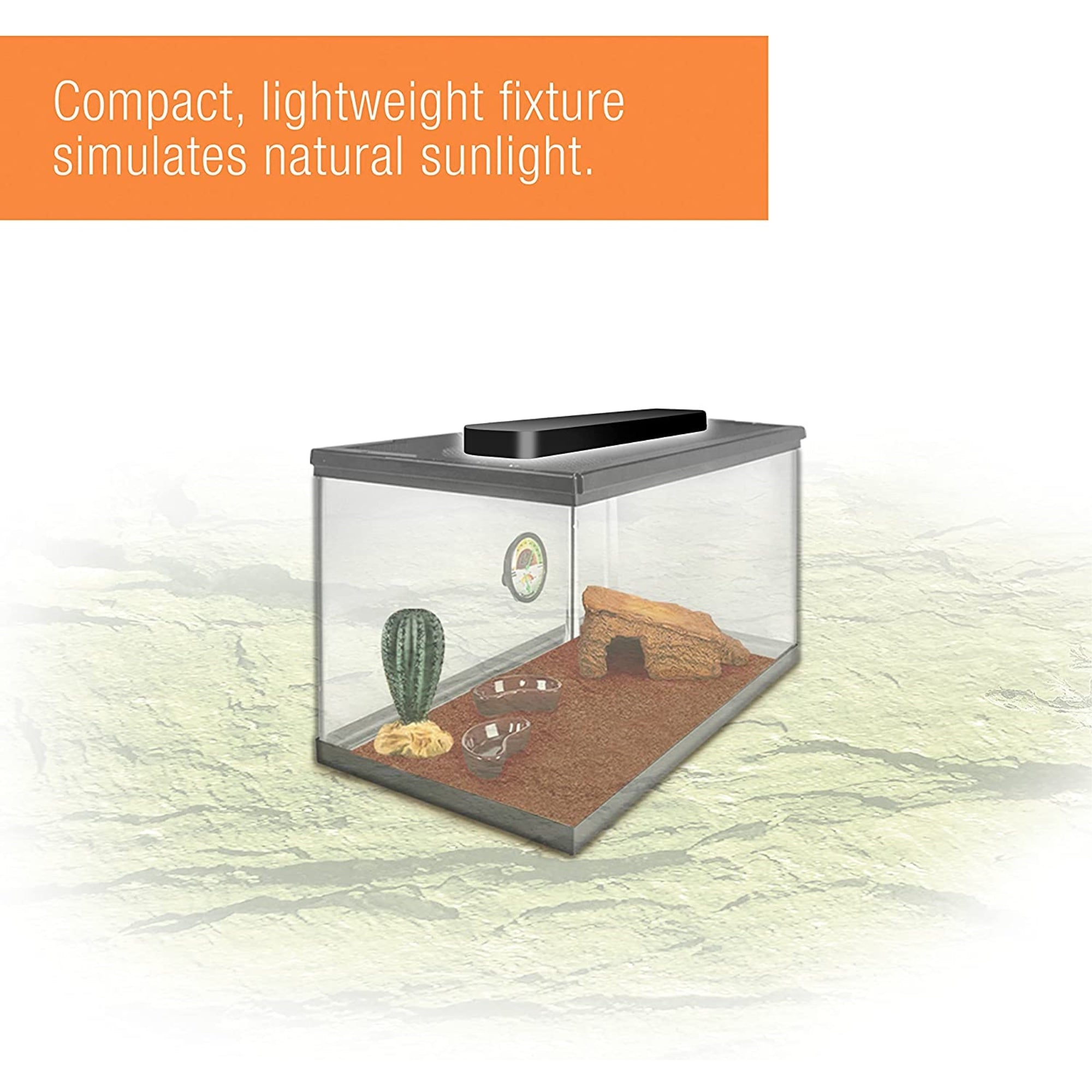 Zilla 25W Reptile Slimline Desert T8 Lighting Fixture with UVB Lamp, 18in