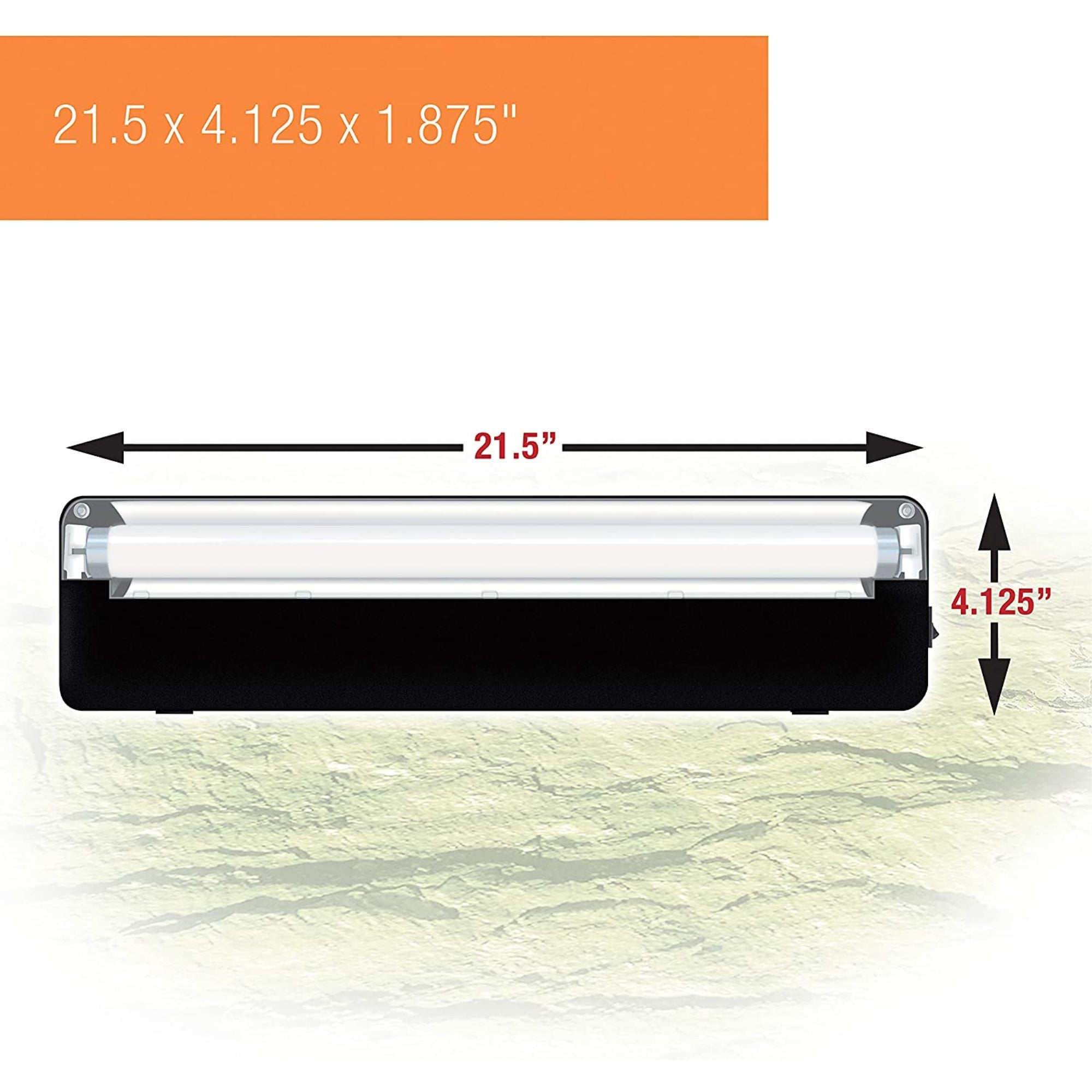 Zilla 25W Reptile Slimline Desert T8 Lighting Fixture with UVB Lamp, 18in